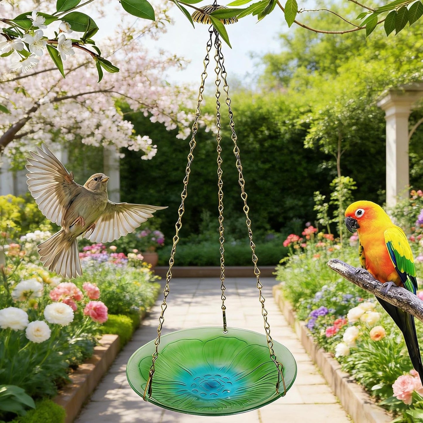 Bird Feeder,Floral Pattern Dish - Floral Pattern Window Bird Feeder,for Outdoor, Garden, Backyard, Porch, Park