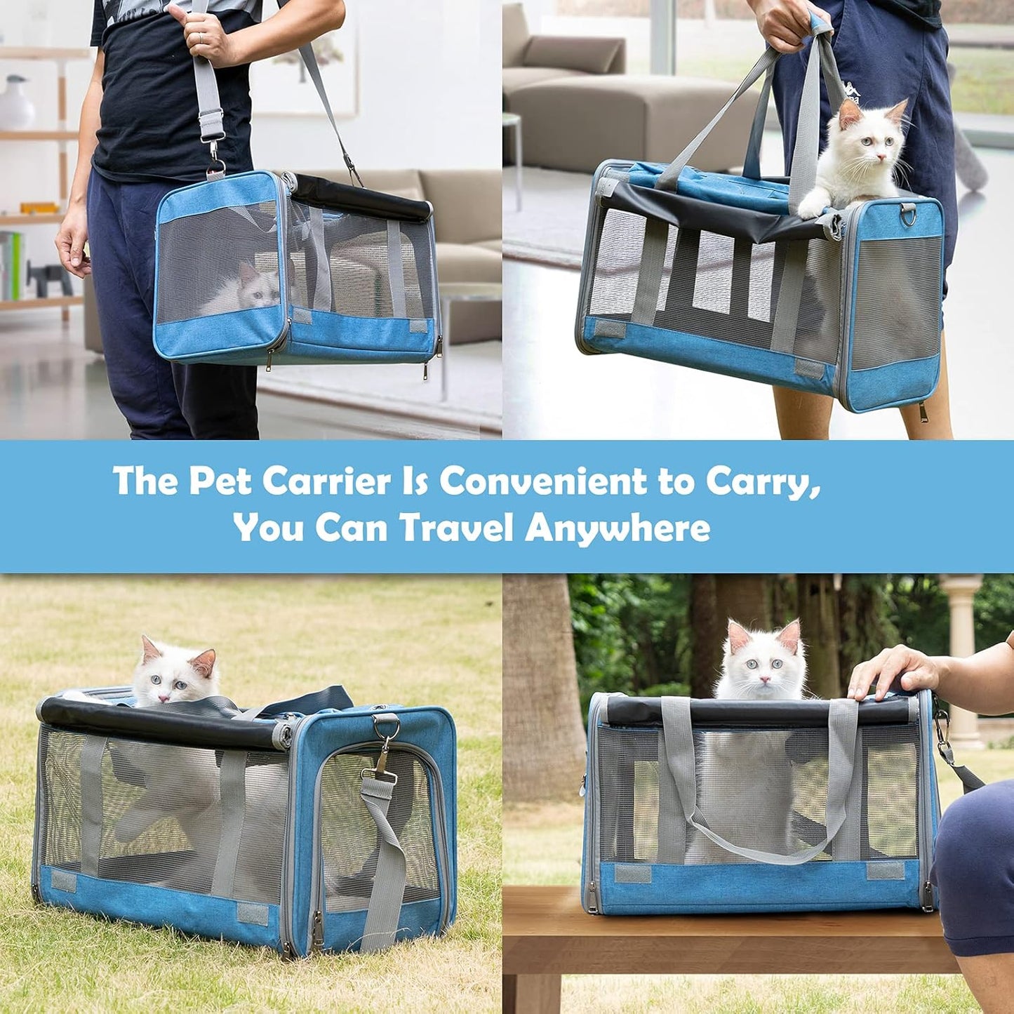 Pet Carrier for Large and Medium Cats, Soft-Sided Pet Carrier for Big 