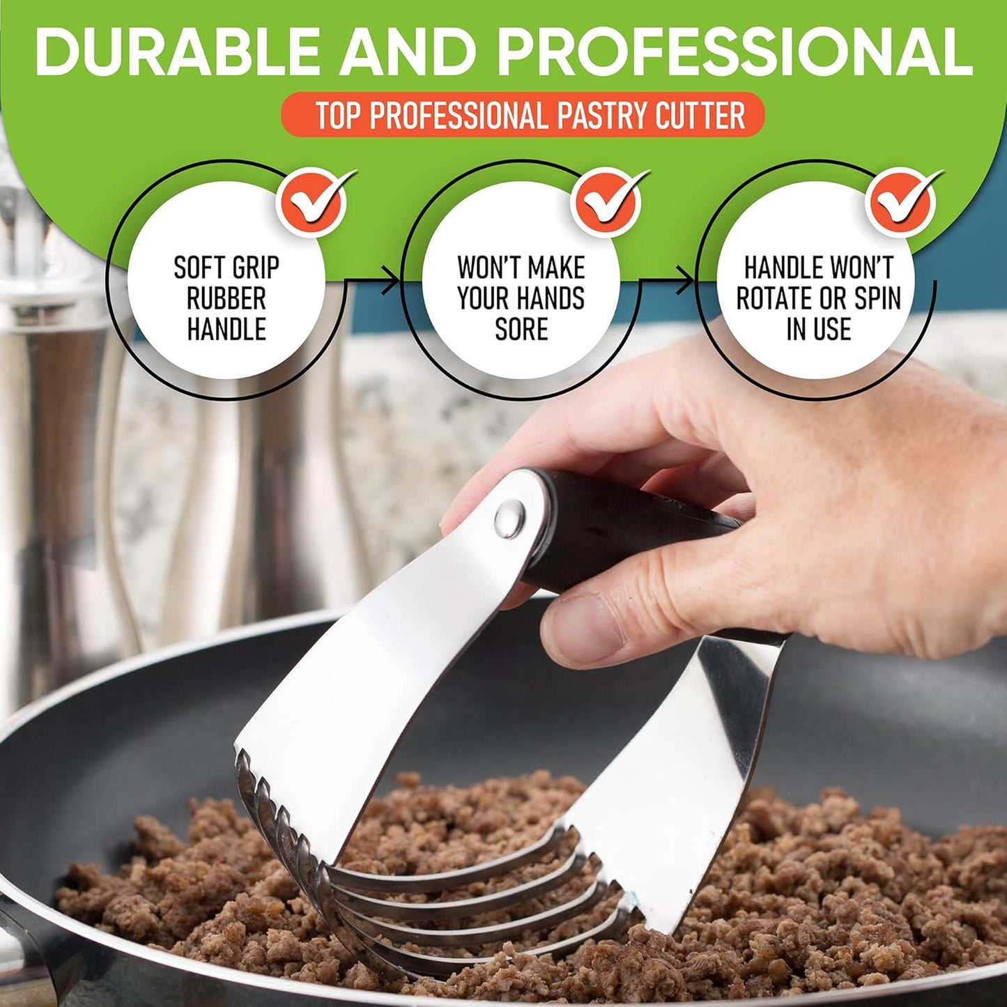 Spring Chef Dough Blender, Top Professional Pastry Cutter with Heavy D