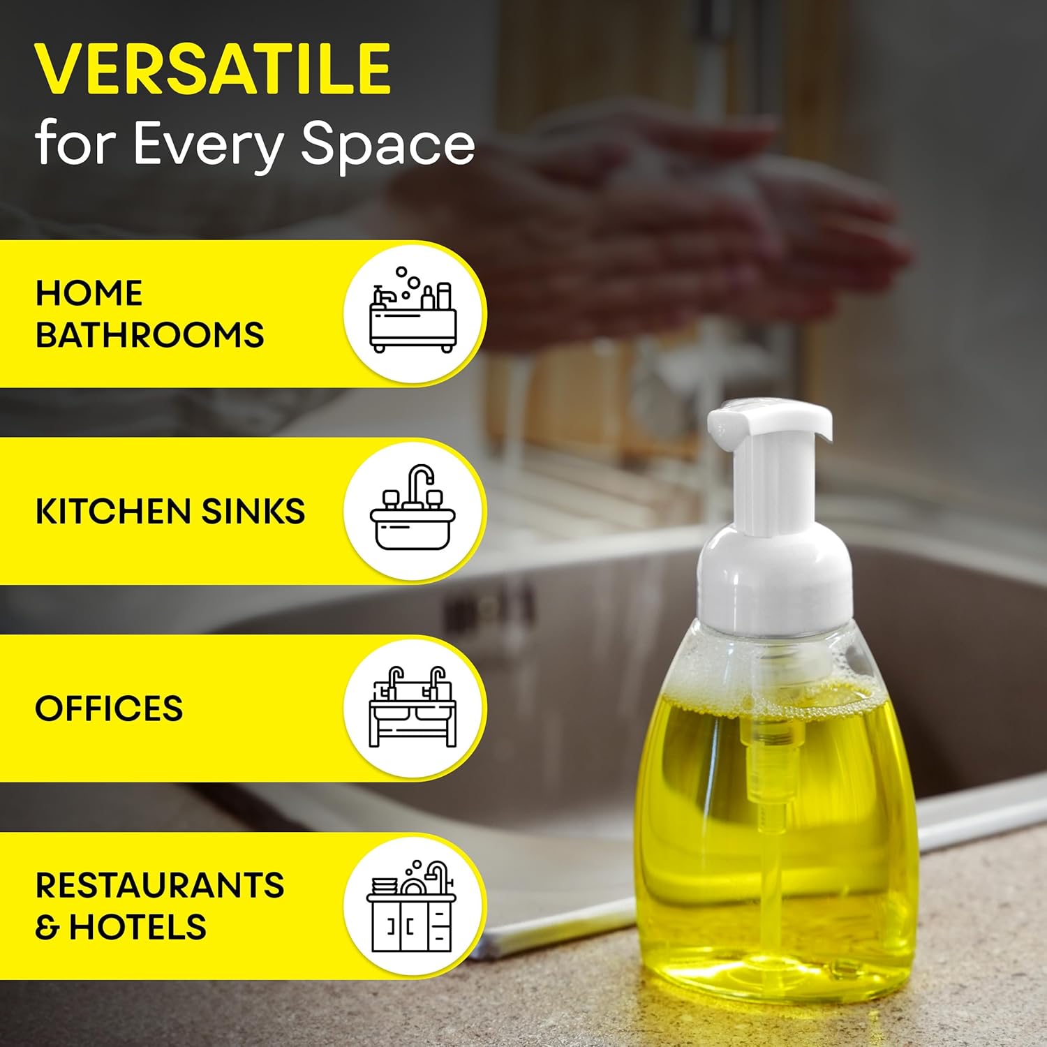 BRIGHTFROM Foaming Soap Dispenser Pump Bottles, BPA Free Empty Refilla