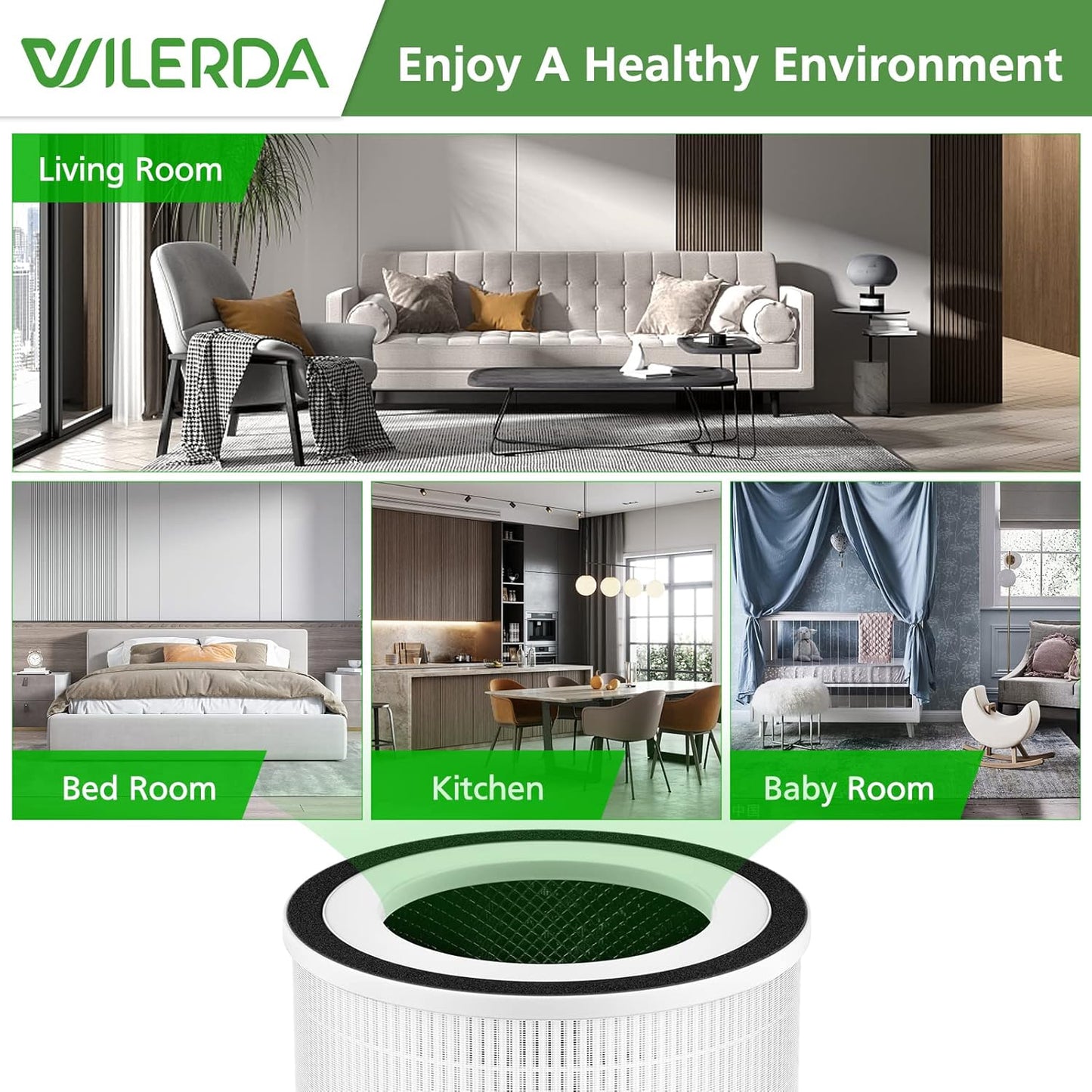 2 Pack HEPA KILO Filter Compatible with Afloia KILO, KILOPLUS, KILOPRO, MIRO,MIRO PRO and MORENTO MR-Kilo, Kalo Air Purifier, 360° 3-Stage Filtration for Odor,Smoke,Dust,Pollen,Pets