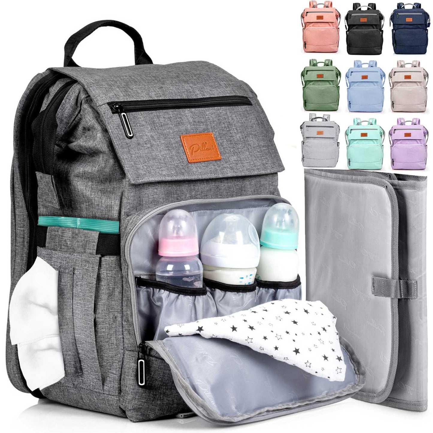 PILLANI Baby Diaper Bag Backpack - Baby Bags for Girls & Boys, Large W