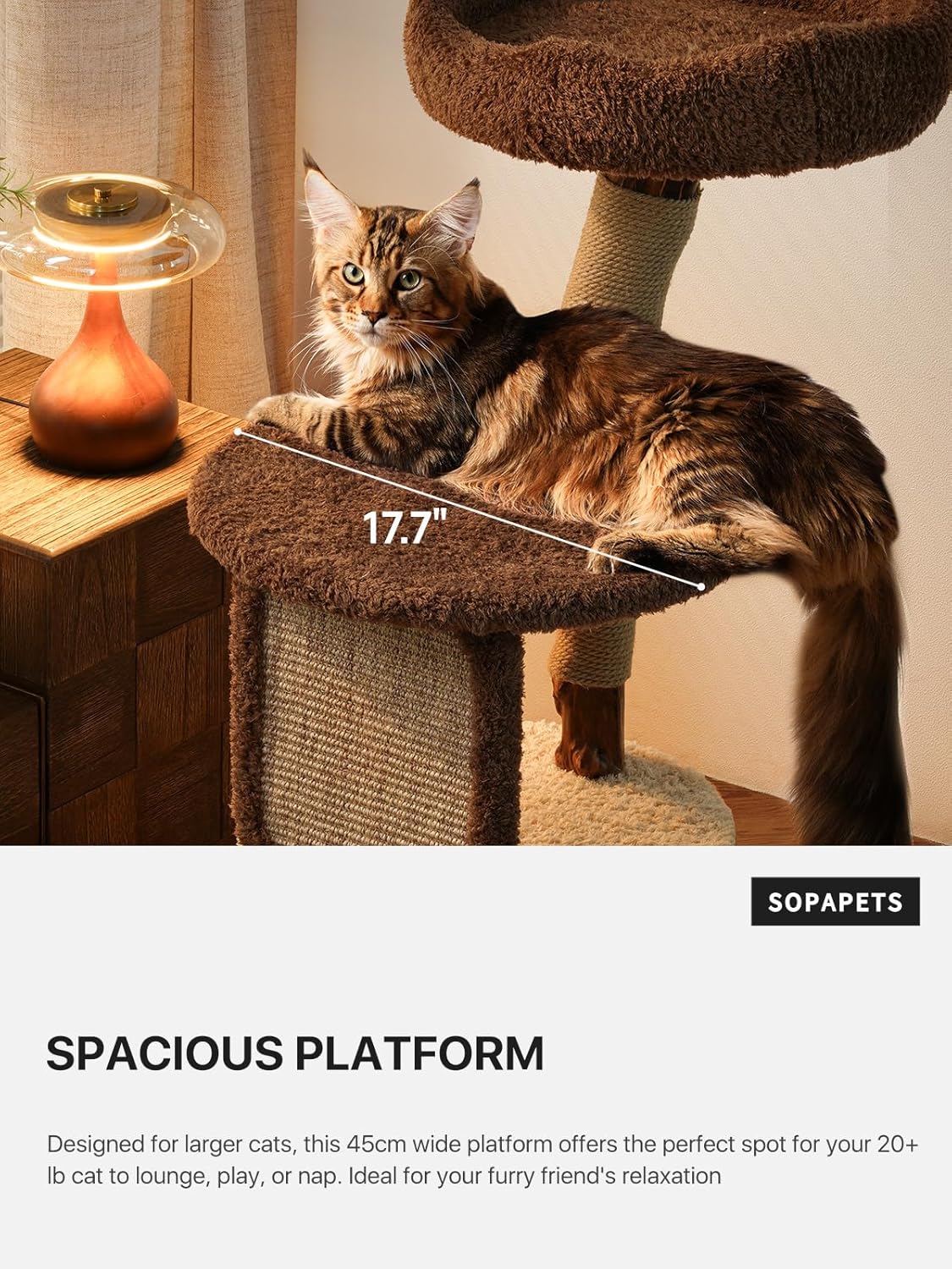 40 Inch Tall Modern Solid Wood Cat Tree Tower for Indoor Cats Large Ad