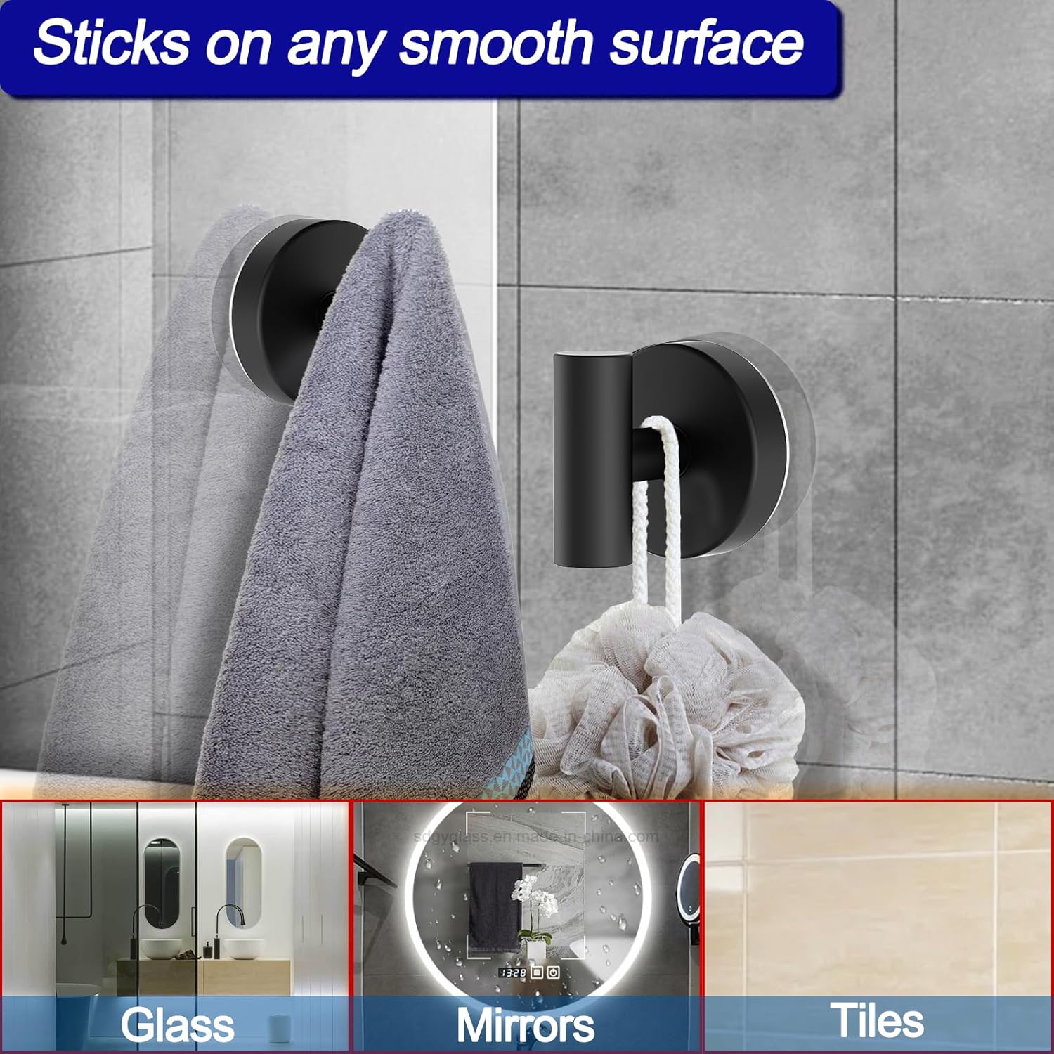 Suction Cup Hooks, Removable Shower Hooks for Inside Shower – Towel Ho