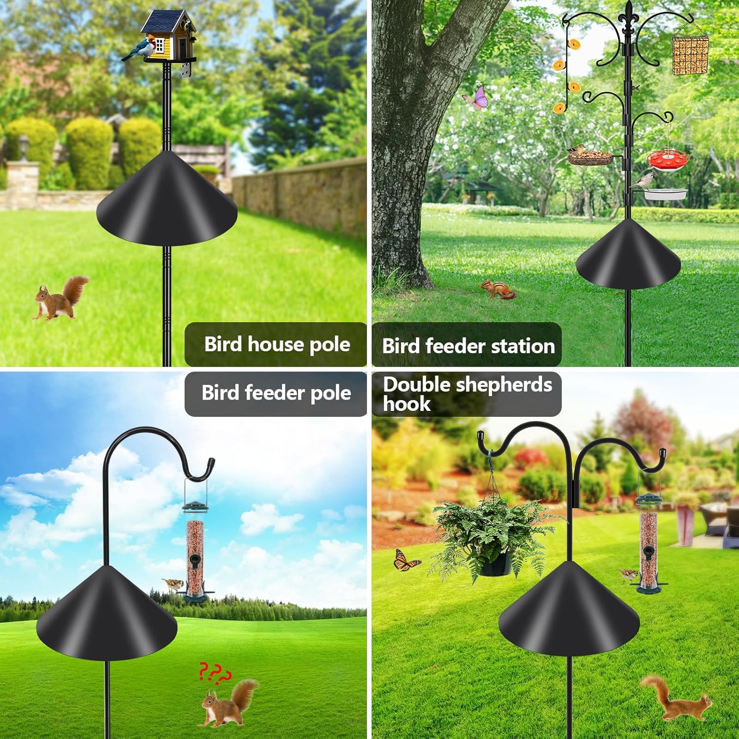 Gtongoko 19 Inch Squirrel Baffle for Bird Feeder Pole Squirrel Guards 