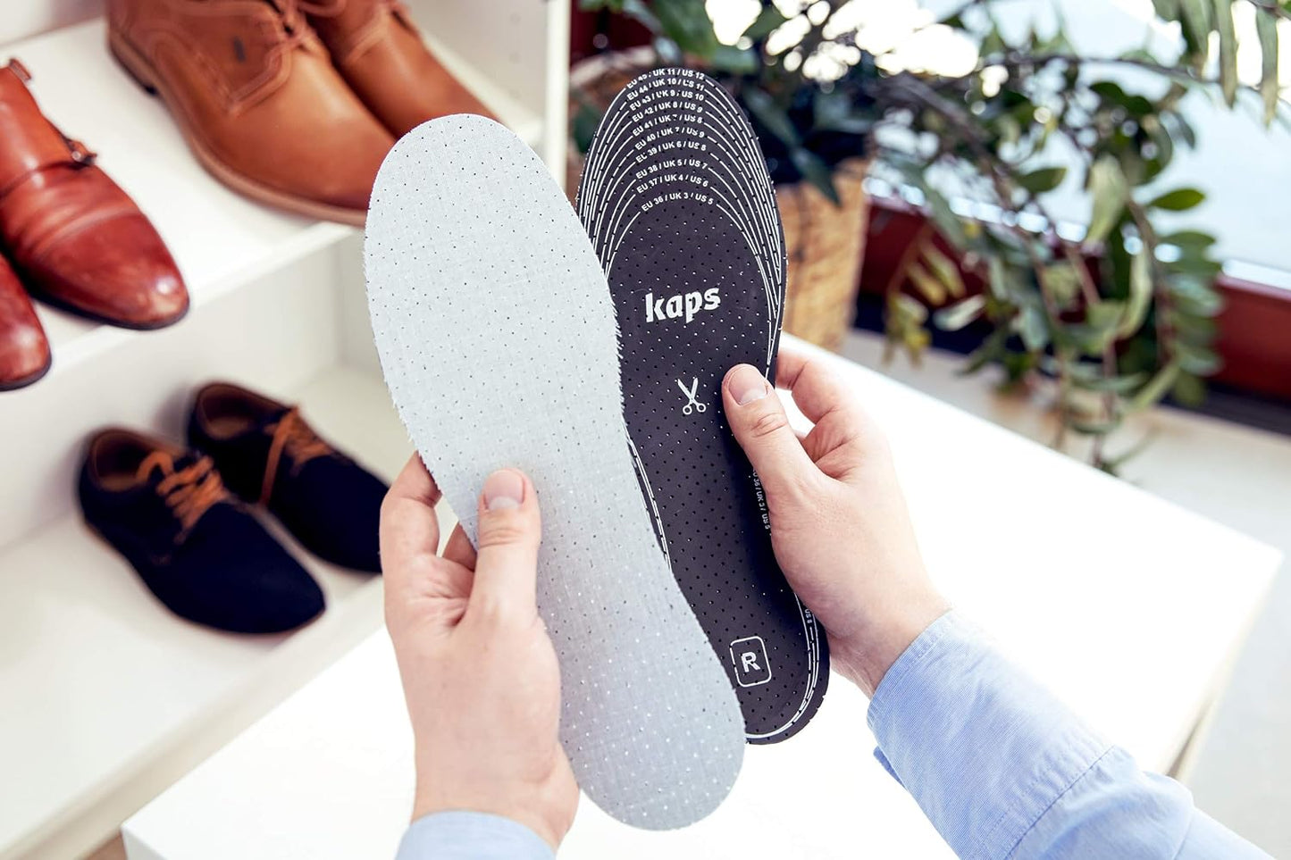 6 Pair Pack Anti Odour Shoe Insoles Set with Odor Eating Charcoal, Shoe Inserts, Kaps Odour Stop