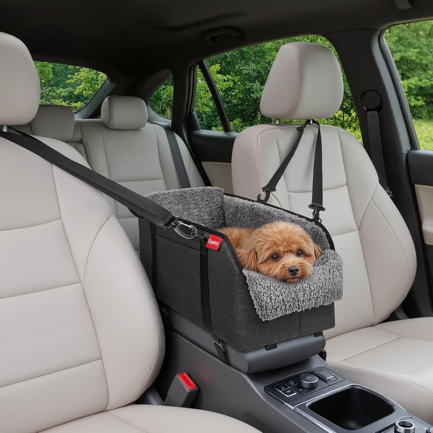 BurgeonNest Center Console Small Dog Car Seat - Portable Pet Cat Puppy