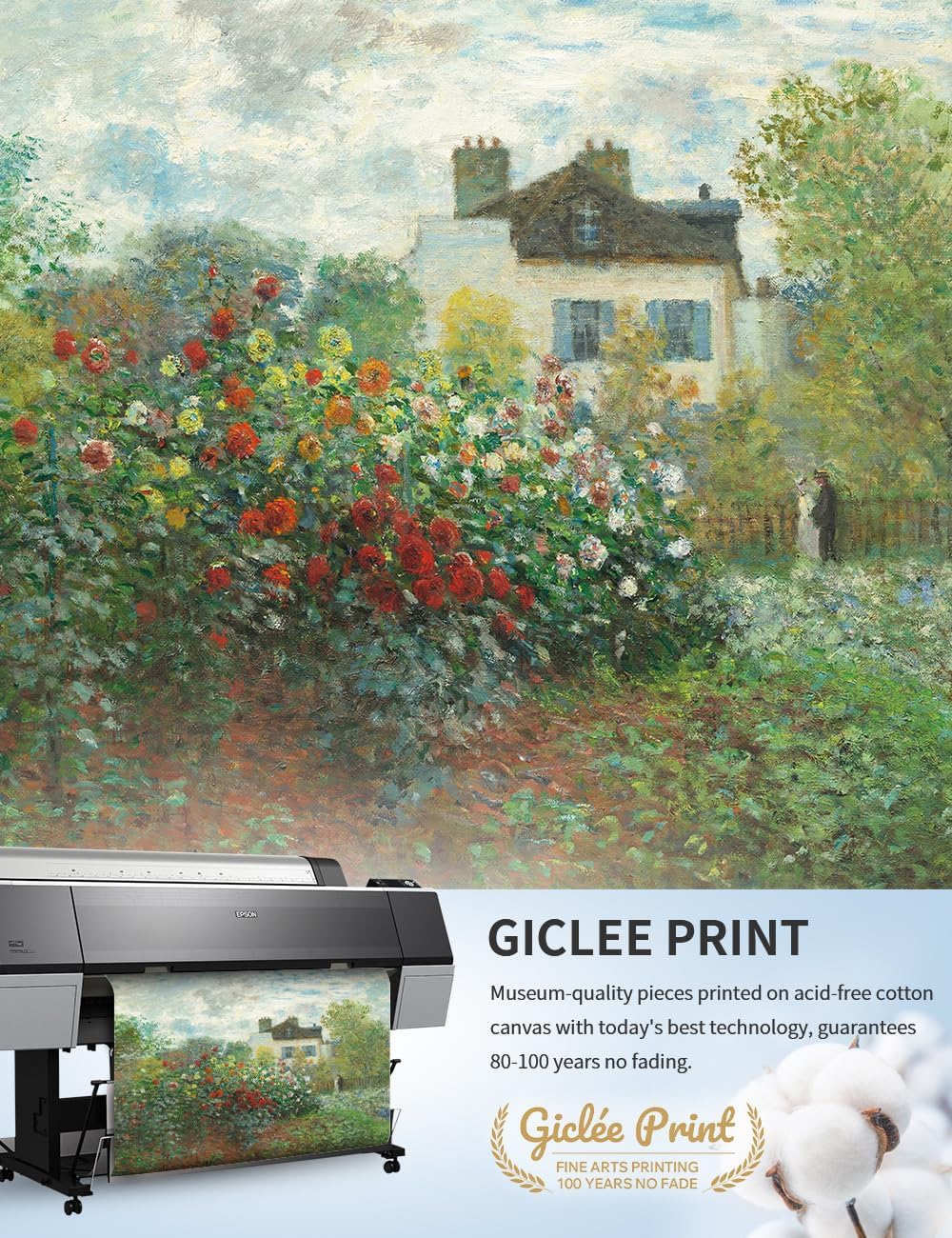 IPIC - The Artist's Garden At Vetheuil by Claude Monet, Giclee Prints 