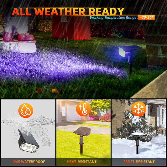 Solar Outdoor Lights,40 LEDs Color Changing RGB Solar Landscape Path L
