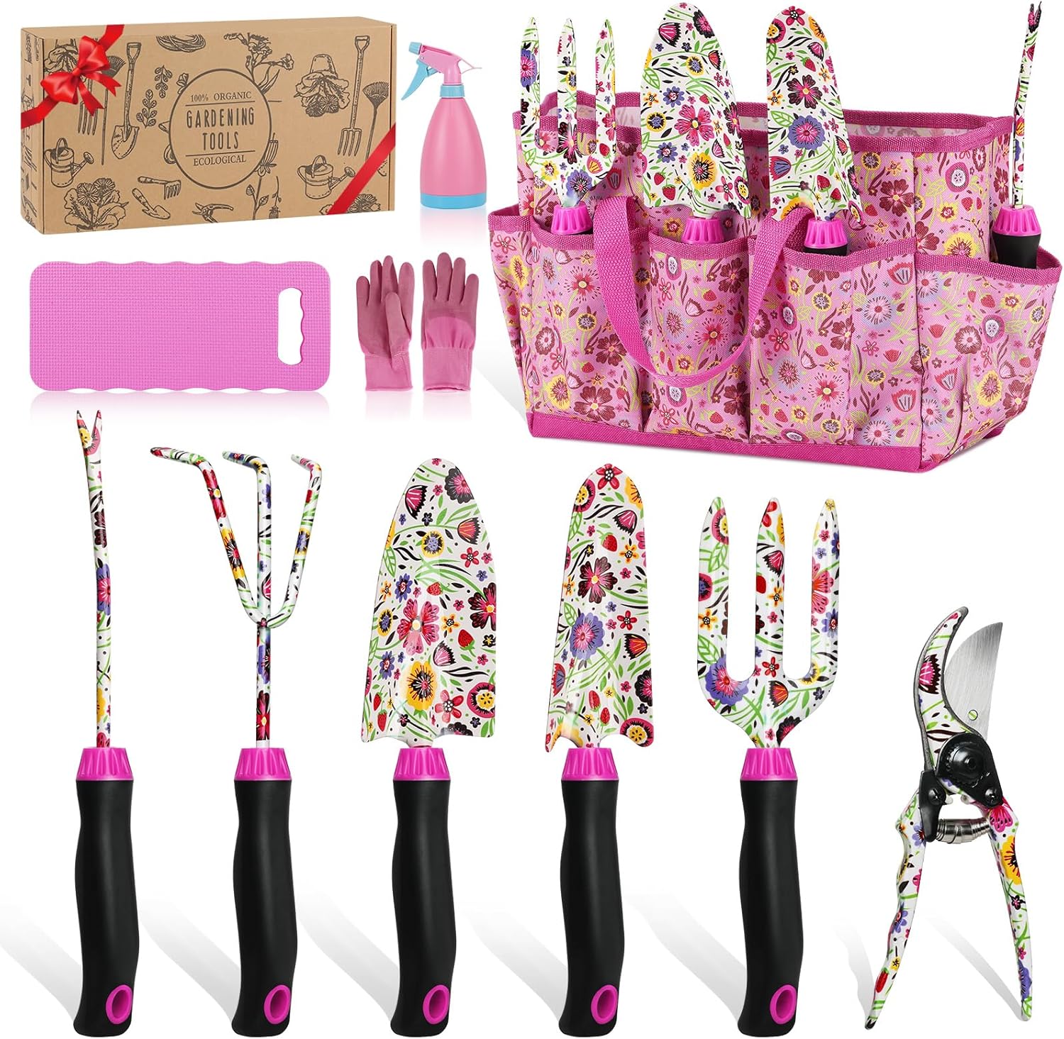 Housolution Gardening Tools Set, 10 PCS Stainless Steel Heavy-Duty wit