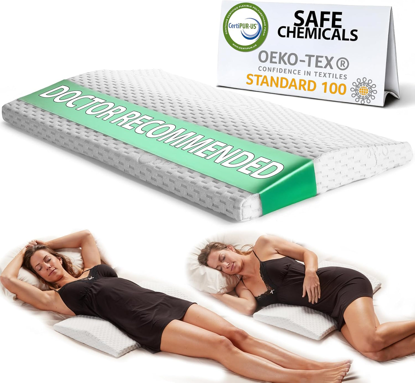 ComfiLife Lumbar Support Pillow for Sleeping Memory Foam Pillow for Ba
