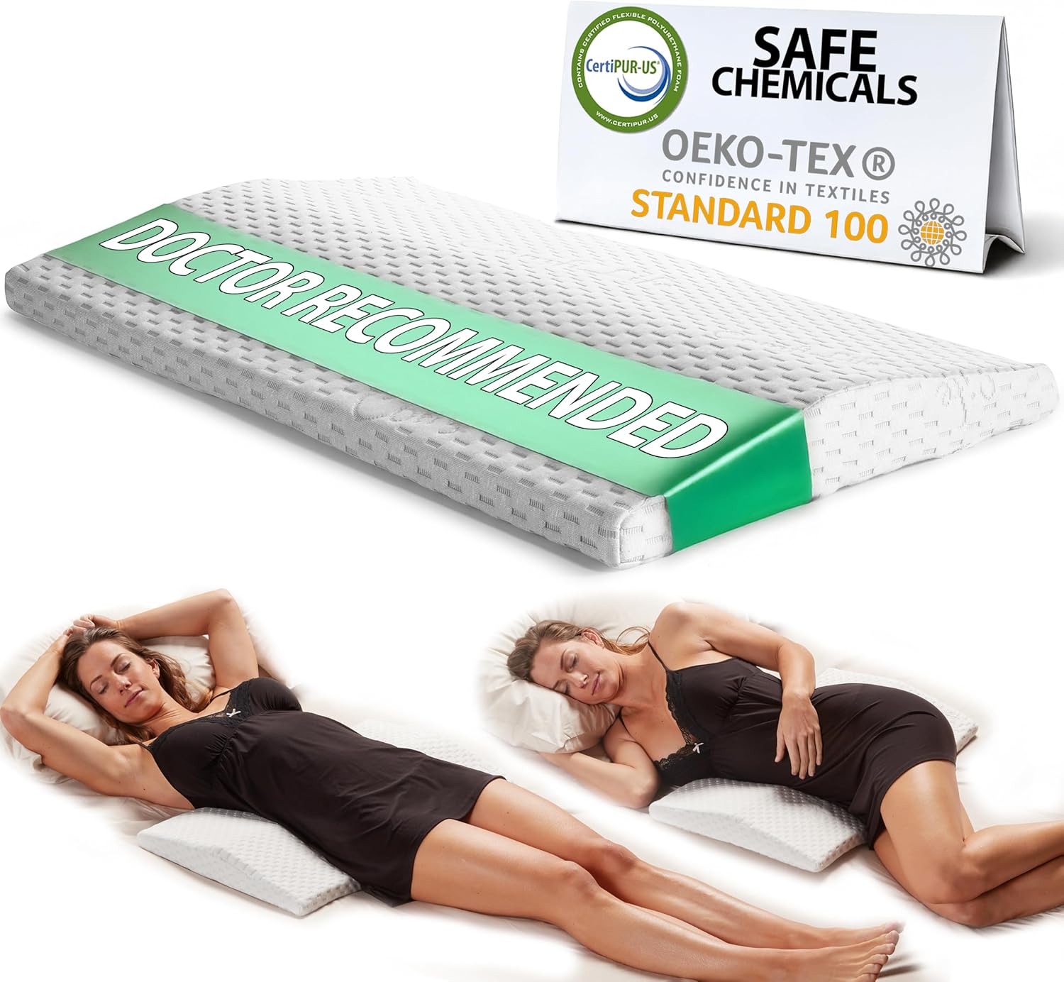 ComfiLife Lumbar Support Pillow for Sleeping Memory Foam Pillow for Ba