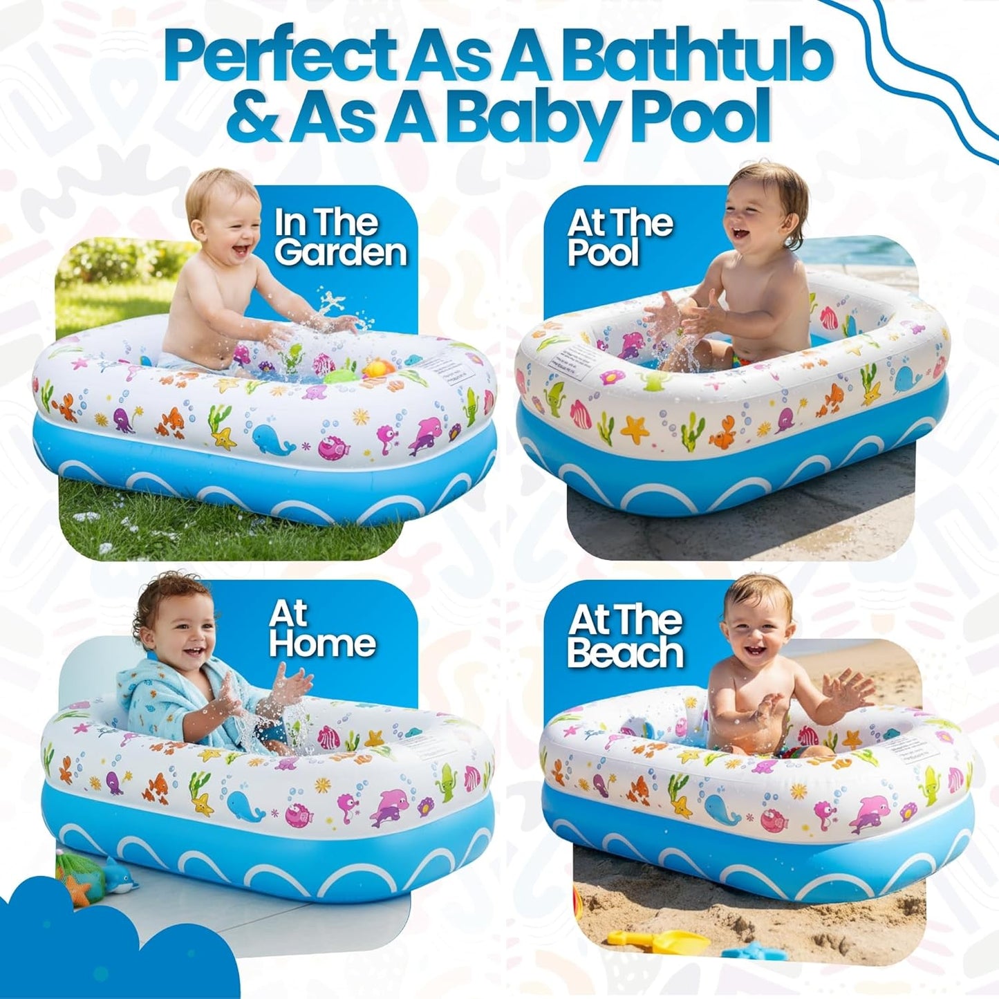 Mommy's Helper | Inflatable Under The Sea Baby Bathtub, Collapsible Sa