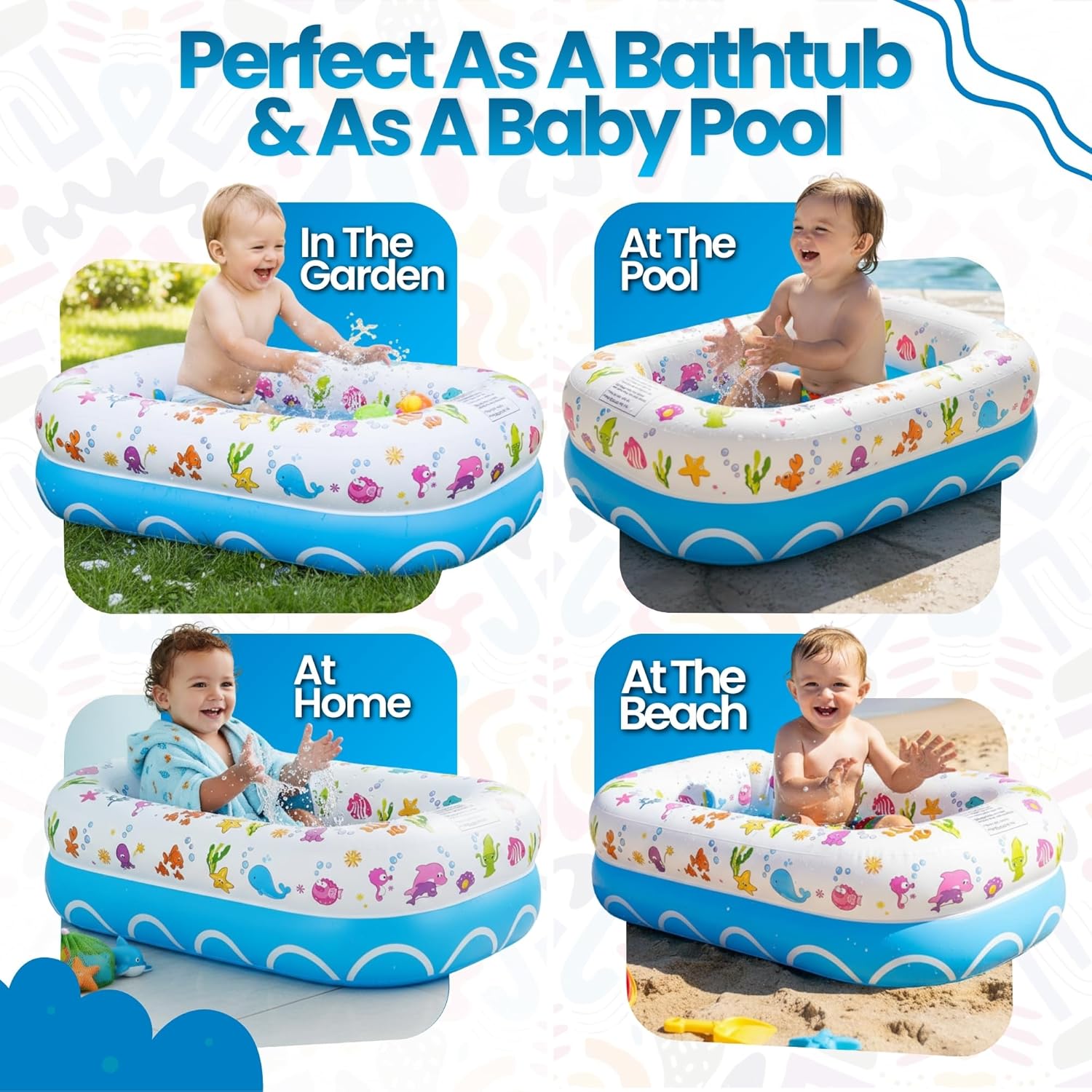 Mommy's Helper | Inflatable Under The Sea Baby Bathtub, Collapsible Sa