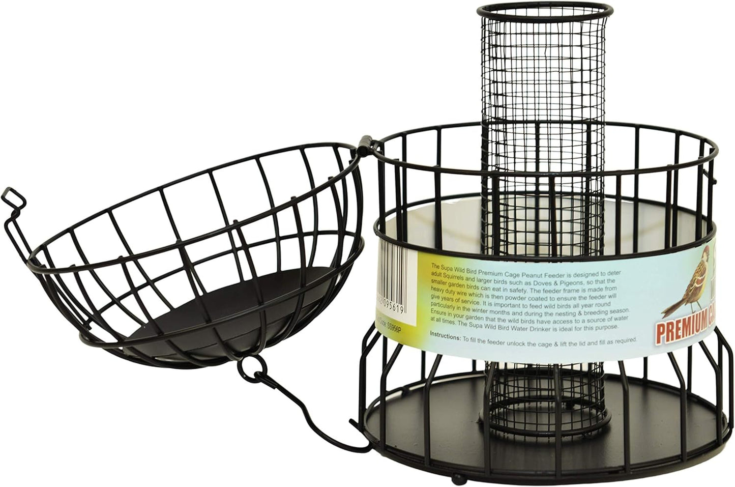 Supa Premium Wild Bird Cage Peanut Feeder, Deters Squirrels and Larger Birds Such As Doves & Pigeons