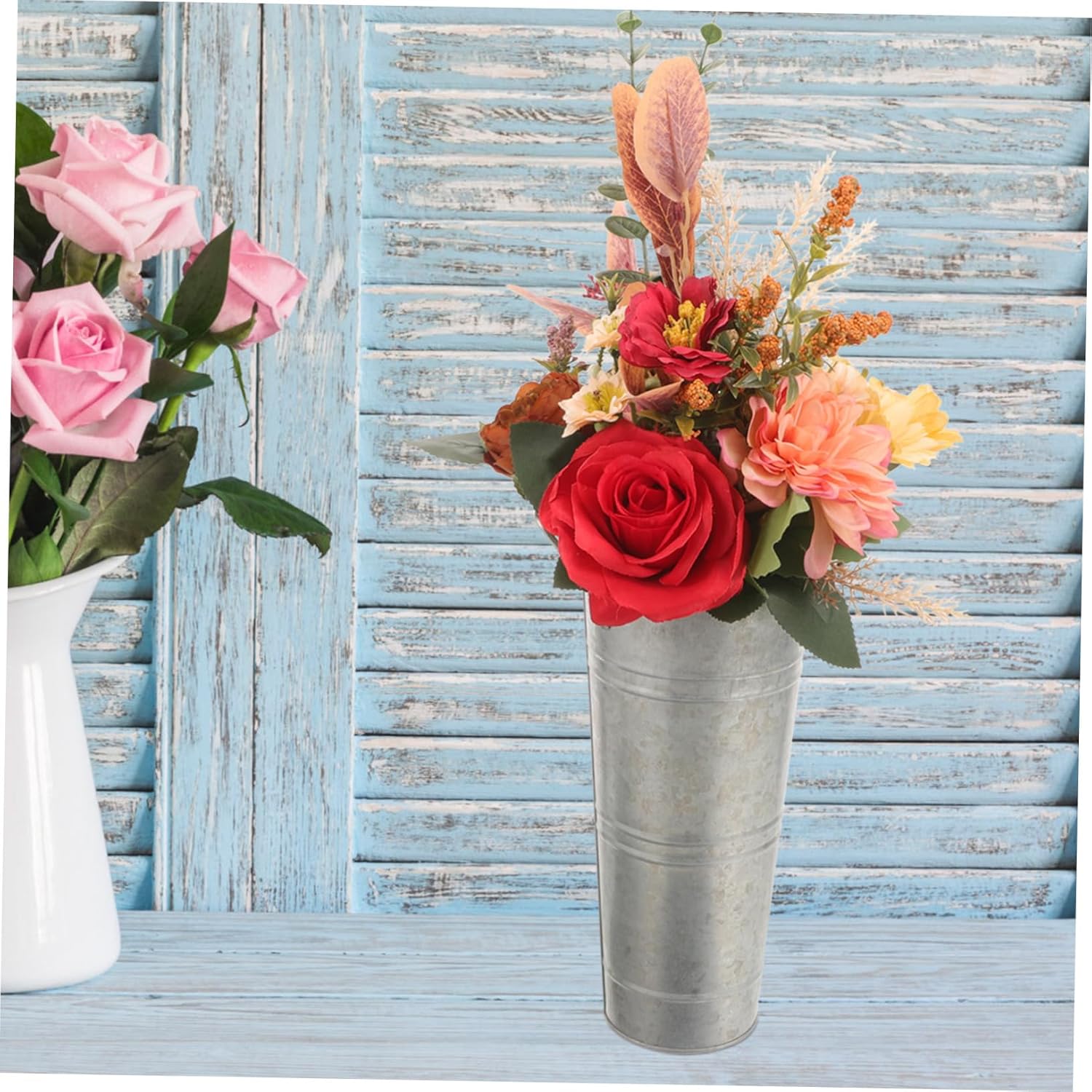 BESTOYARD DIY Creative Flower Pot Iron Planter Desktop Flower Bucket V