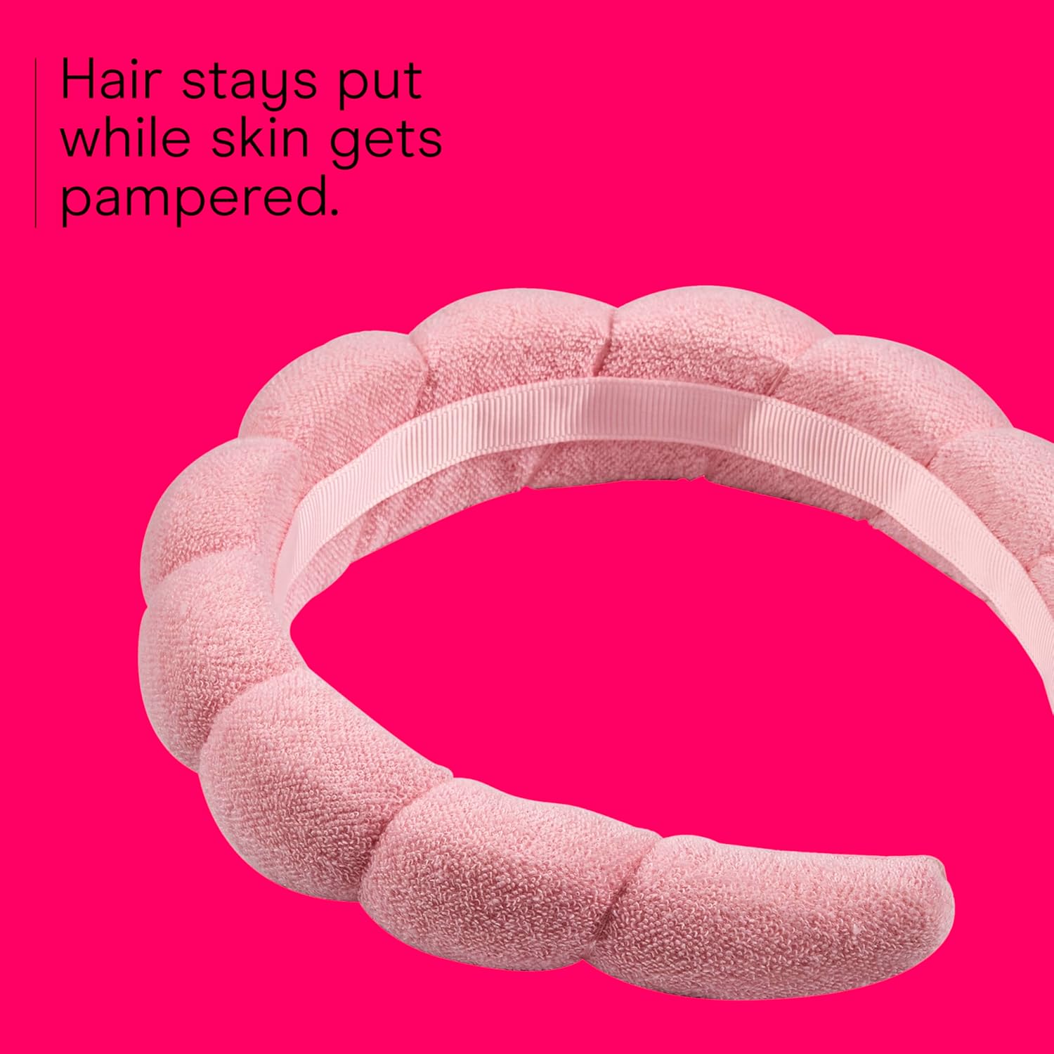Conair Spa Makeup and Face Washing Headband, Pink Bubble Design, 1 Cou