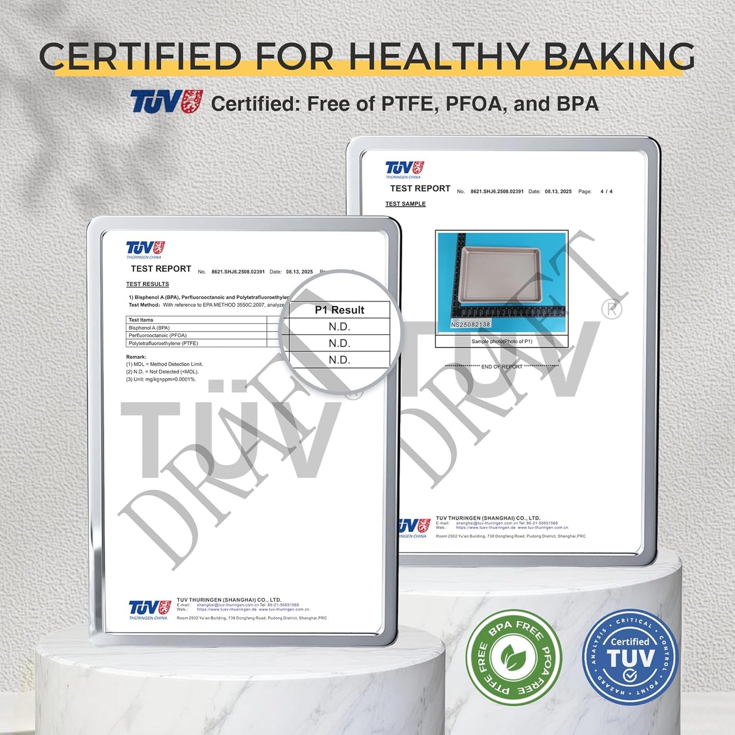 HONGBAKE Baking Sheet Pan Set of 3, Cookie Sheets for Oven, Nonstick H
