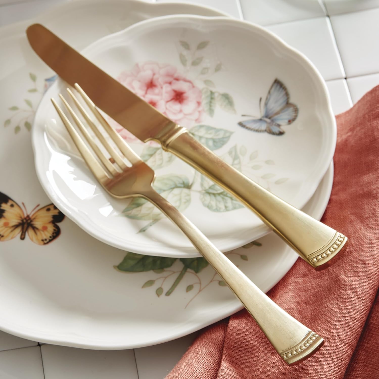 Lenox Dinnerware Set, Butterfly Meadow 28-Piece Set, Service For 4, Po