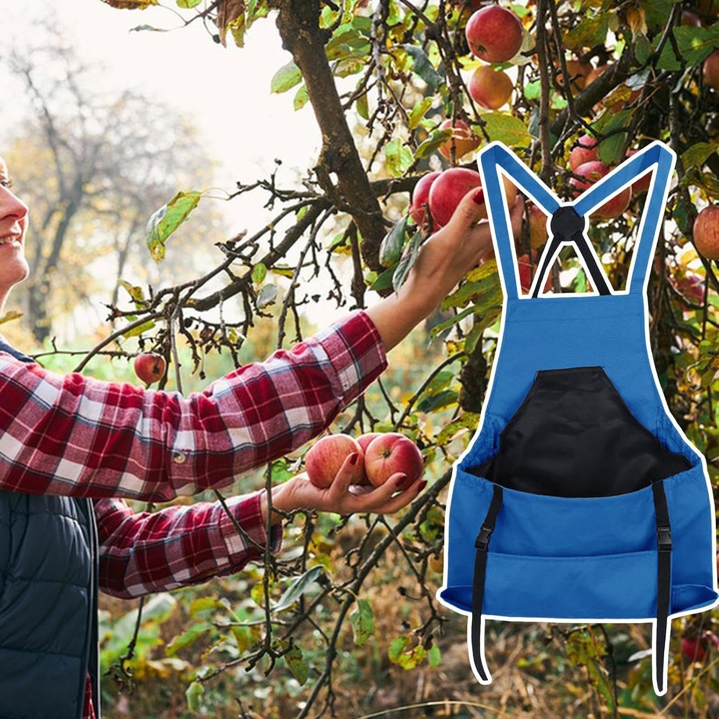 Farm Gardening Apron, Fruit Picking Utility Clothing, Large Pocket Cro