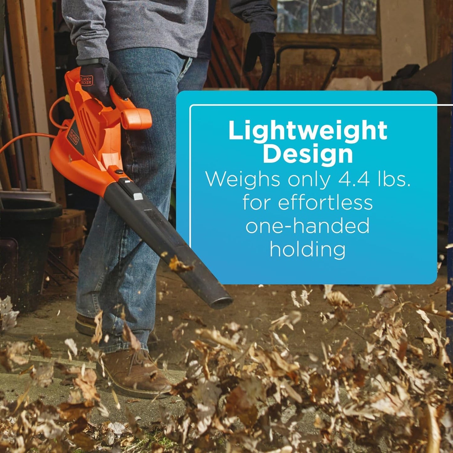 BLACK+DECKER Electric Leaf Blower, Handheld Blowers for Lawn Care, Lig