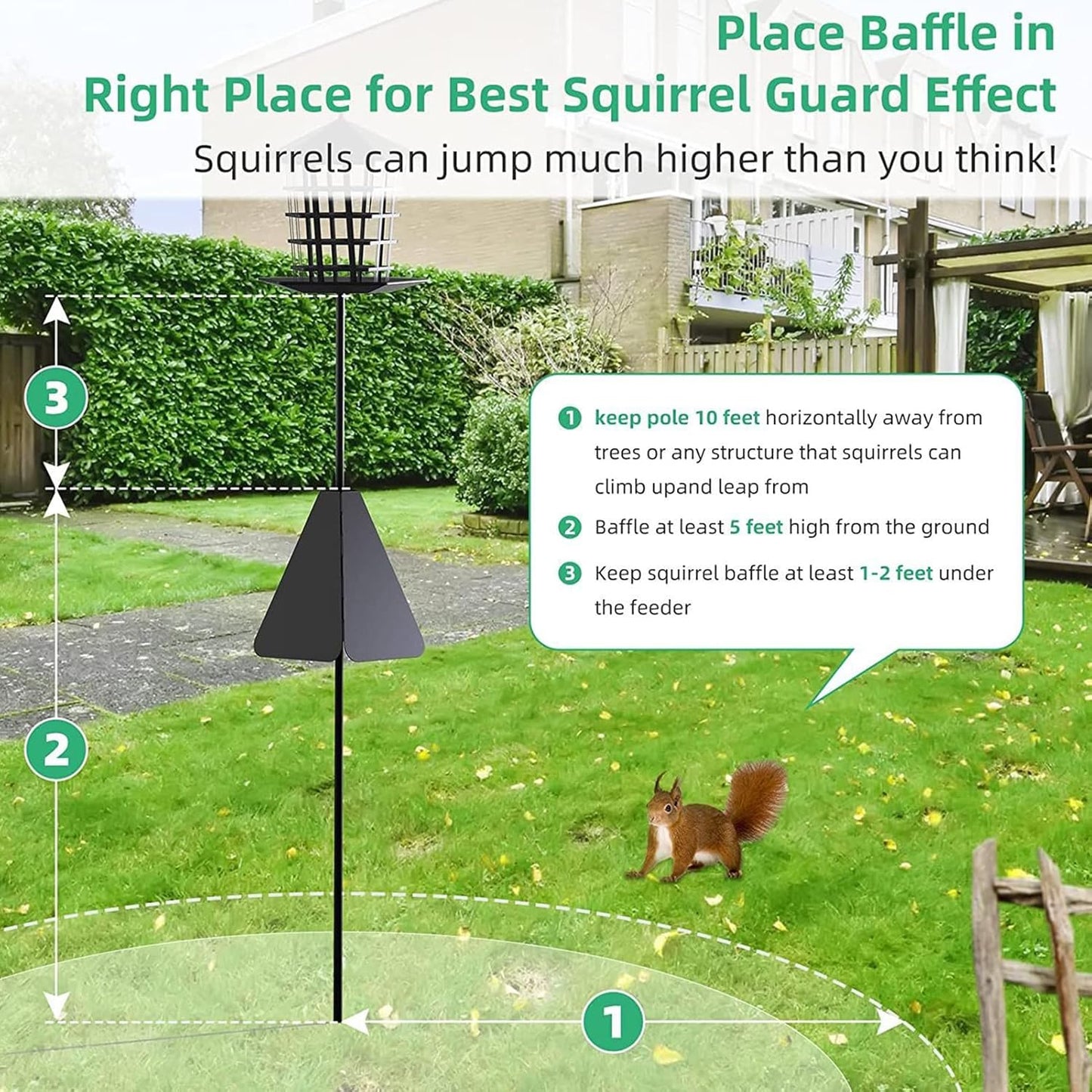 Squirrel Baffle Effective Defense Professional Bird Food House Squirrel Guard for Outdoor Bird Feeder Pole