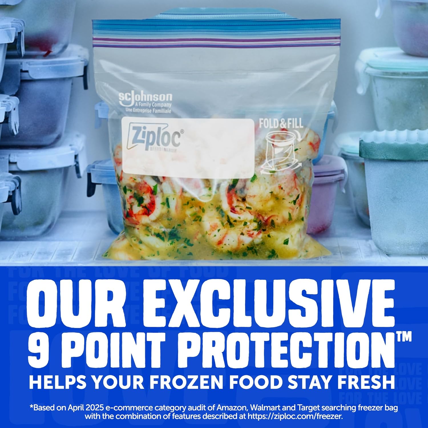 Ziploc Gallon Food Storage Freezer Bags, 132ct Total, Stay Open Design