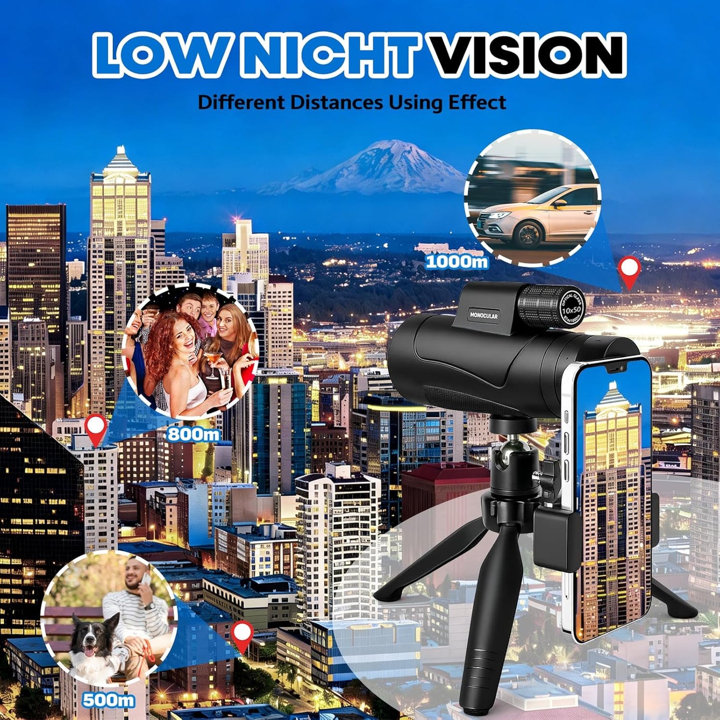 Asacam® 80x100 Monocular Telescope High Powered for Smartphone HD Monoculars for Adults with Adapter/Tripod for Bird Watching Camping Hiking Traveling Outdoor Wildlife-2026 Update