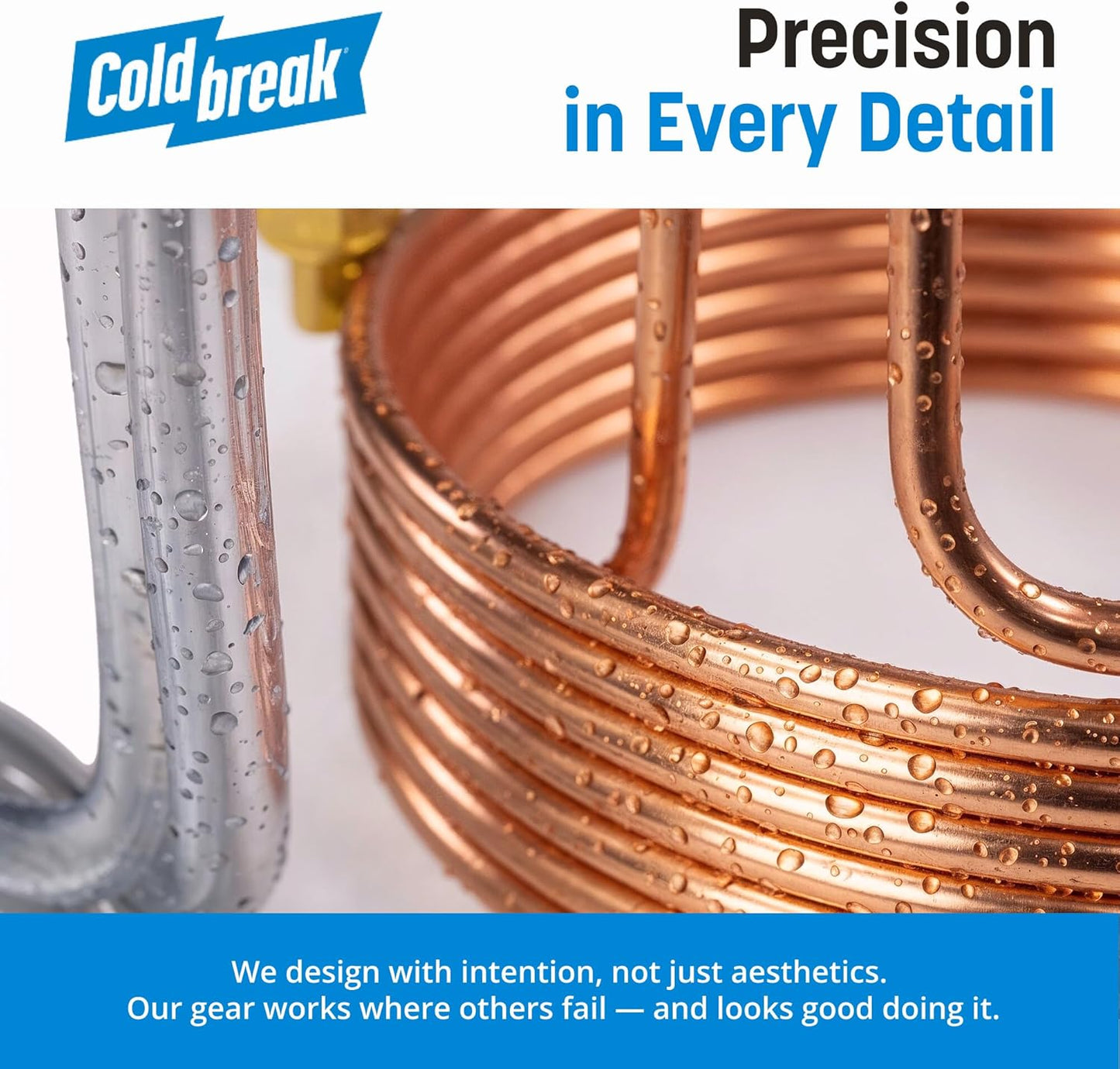 Coldbreak 12.5Ft. Wort Chiller with Copper Coil - Compact and Basic Immersion Beverage Chiller and Beer Brewing Equipment - 2pcs of 4Ft. Vinyl Tubing, Garden Hose Fitting, and Hose Clamps Included
