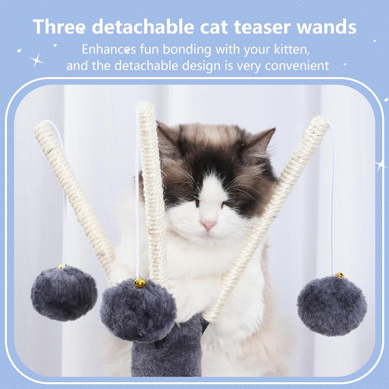 Hey-brother Cat Tree Tower, Scratching Posts with Removable Toys, Cozy