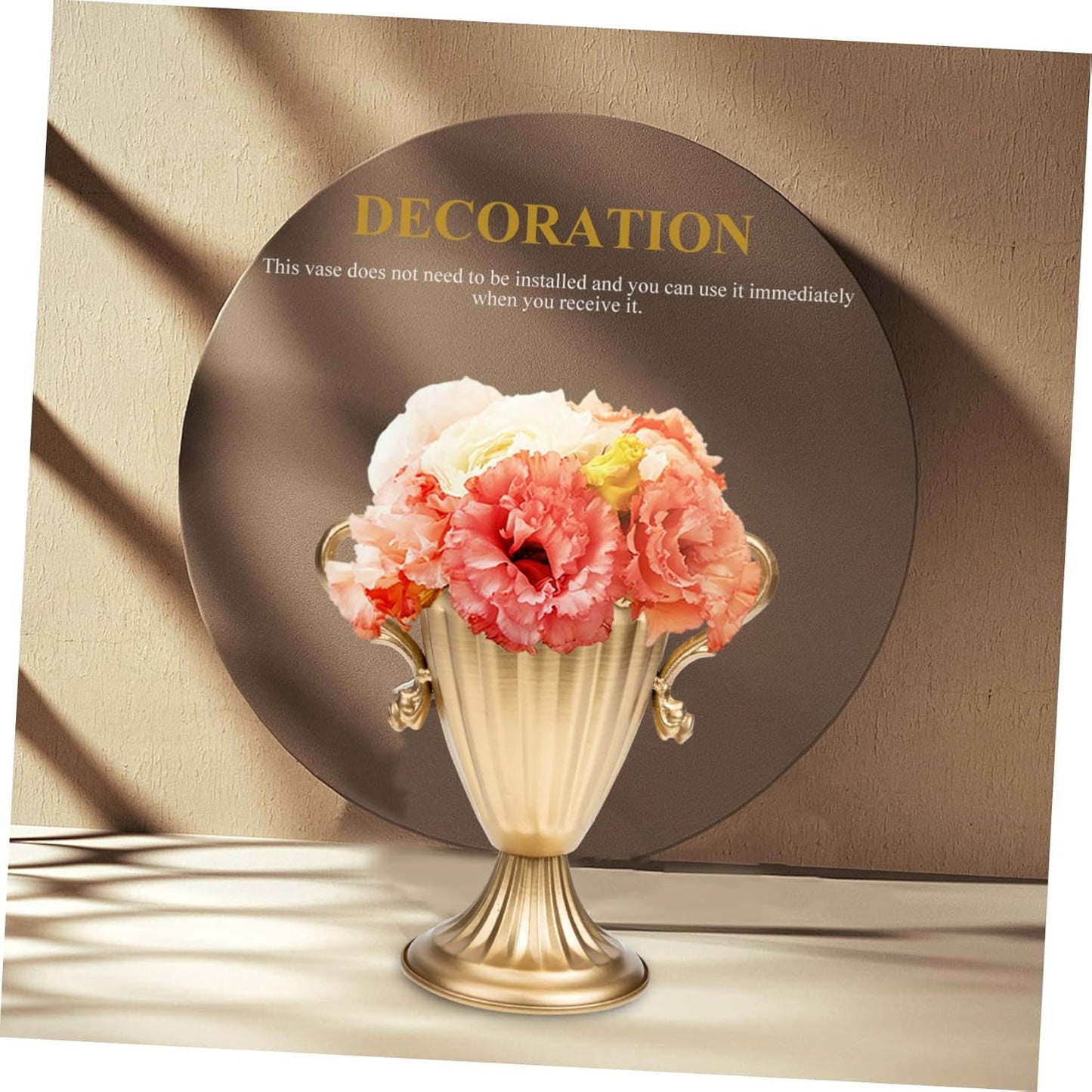BESTOYARD Vintage Iron Flower Pot Retro Style Vase for Wedding Decor D