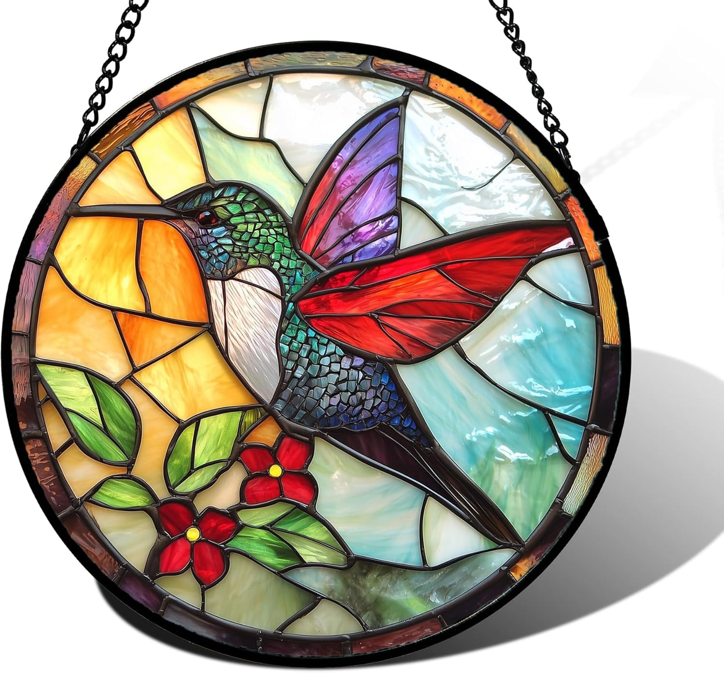 Stained Glass Window Hanging, Hummingbird Gifts Sun Catchers Diamond G