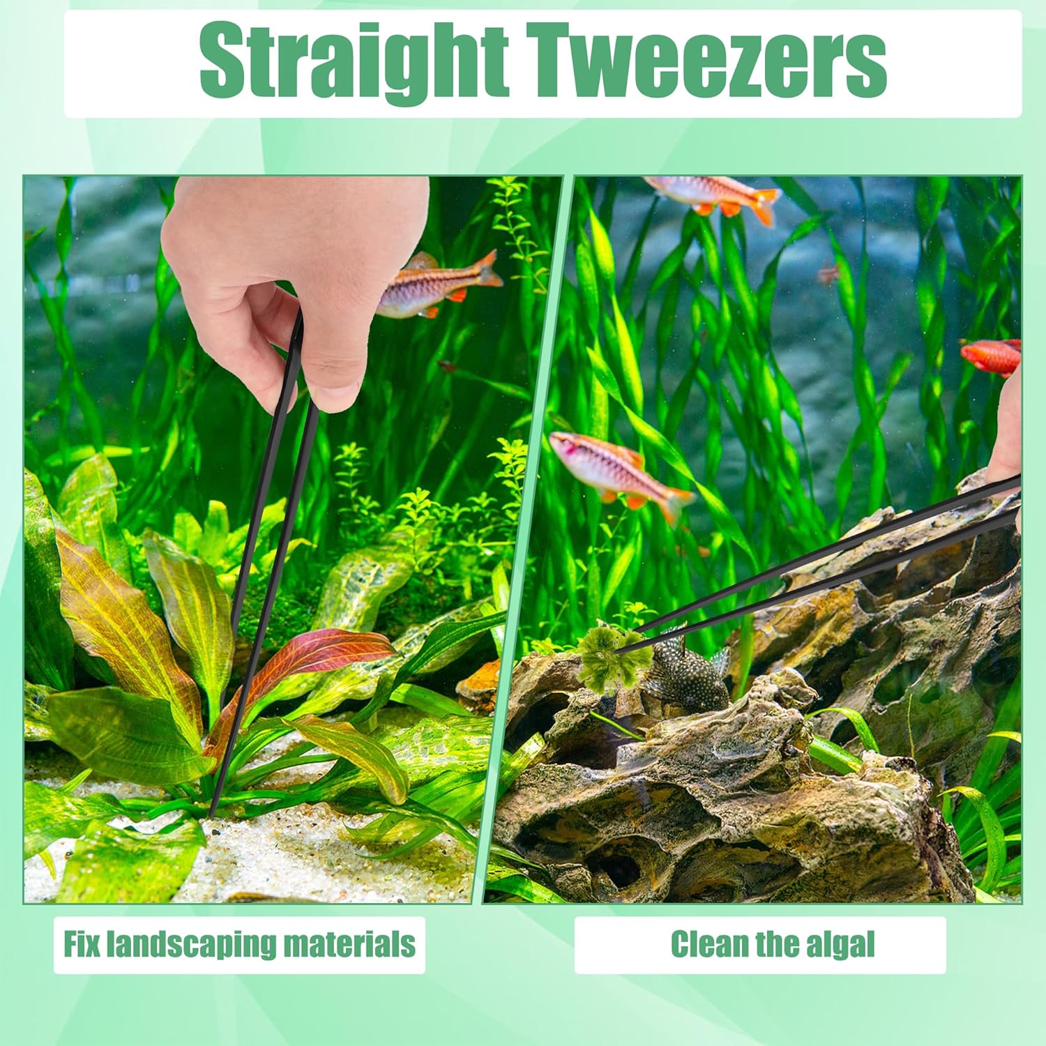 Aquarium Aquascape Tools Kit, 4 in 1 Anti-Rust Aquatic Plant Aquascapi
