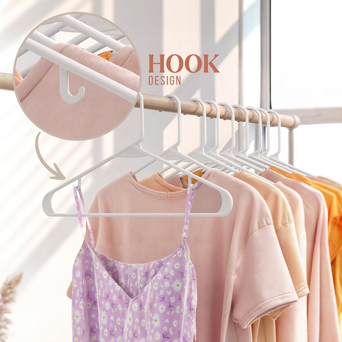 Plastic Hangers 50 Pack White - Clothes Hangers - Makes The Perfect Co