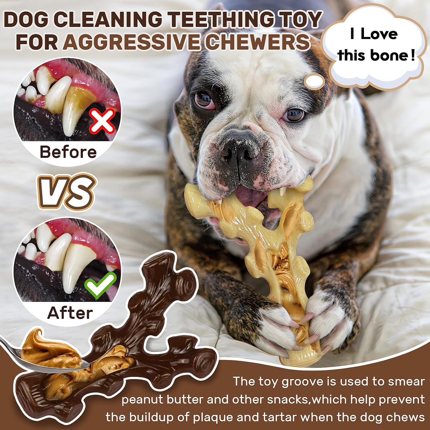 2 Pack Dog Chew Toys for Aggressive Chewers,Boredom and Stimulating Be