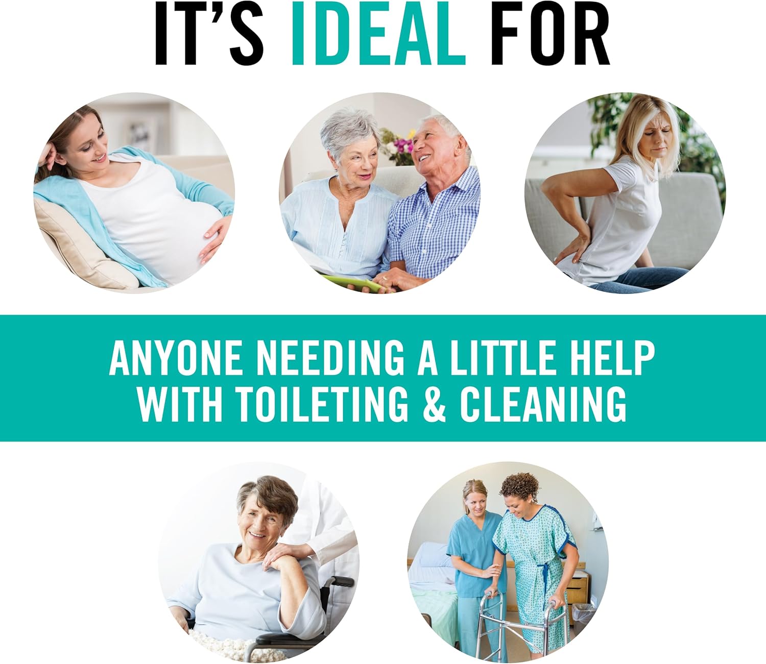 Juvo Toilet Aid - Personal Bottom Wiping Tool, Bathroom Mobility Aid f