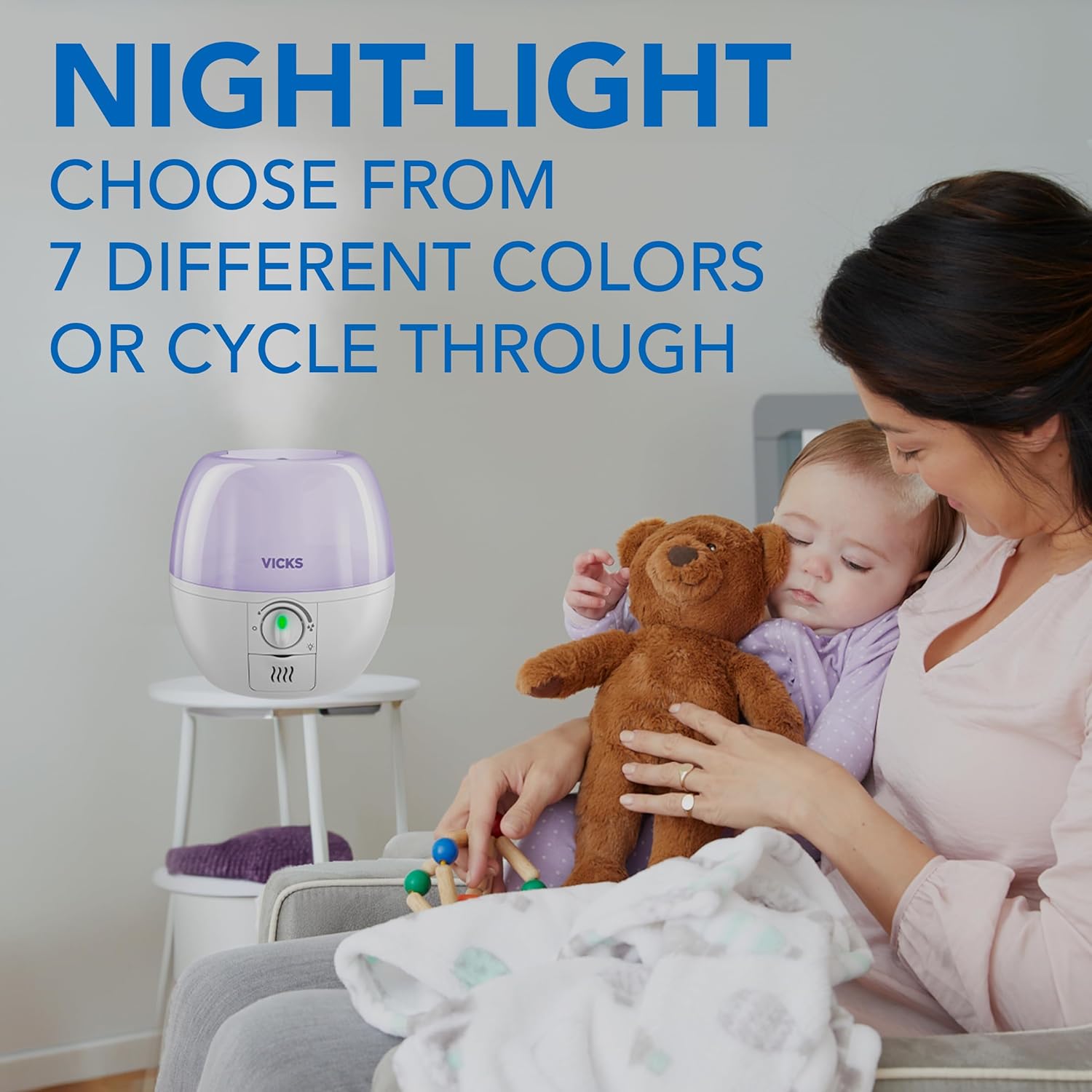 Vicks Humidifier 3-in-1 SleepyTime Cool Mist Humidifier for Baby & Kid