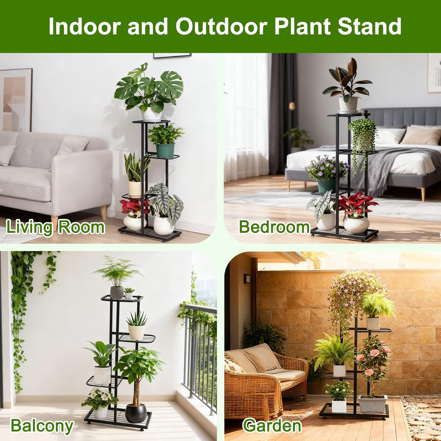 Plant Stand Indoor Outdoor, Corner Metal Plant Stands, Heavy Duty Tall