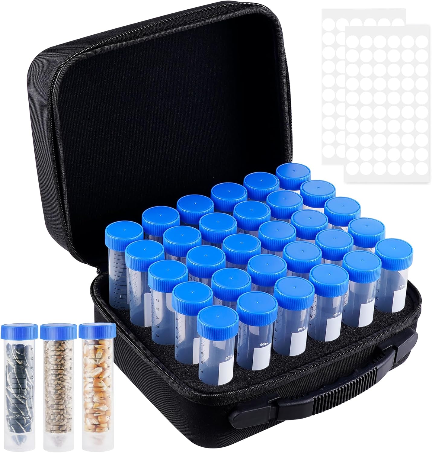 Large Seed Organizer Storage Box with Sturdy EVA Zipper Bag, 30 Slots 