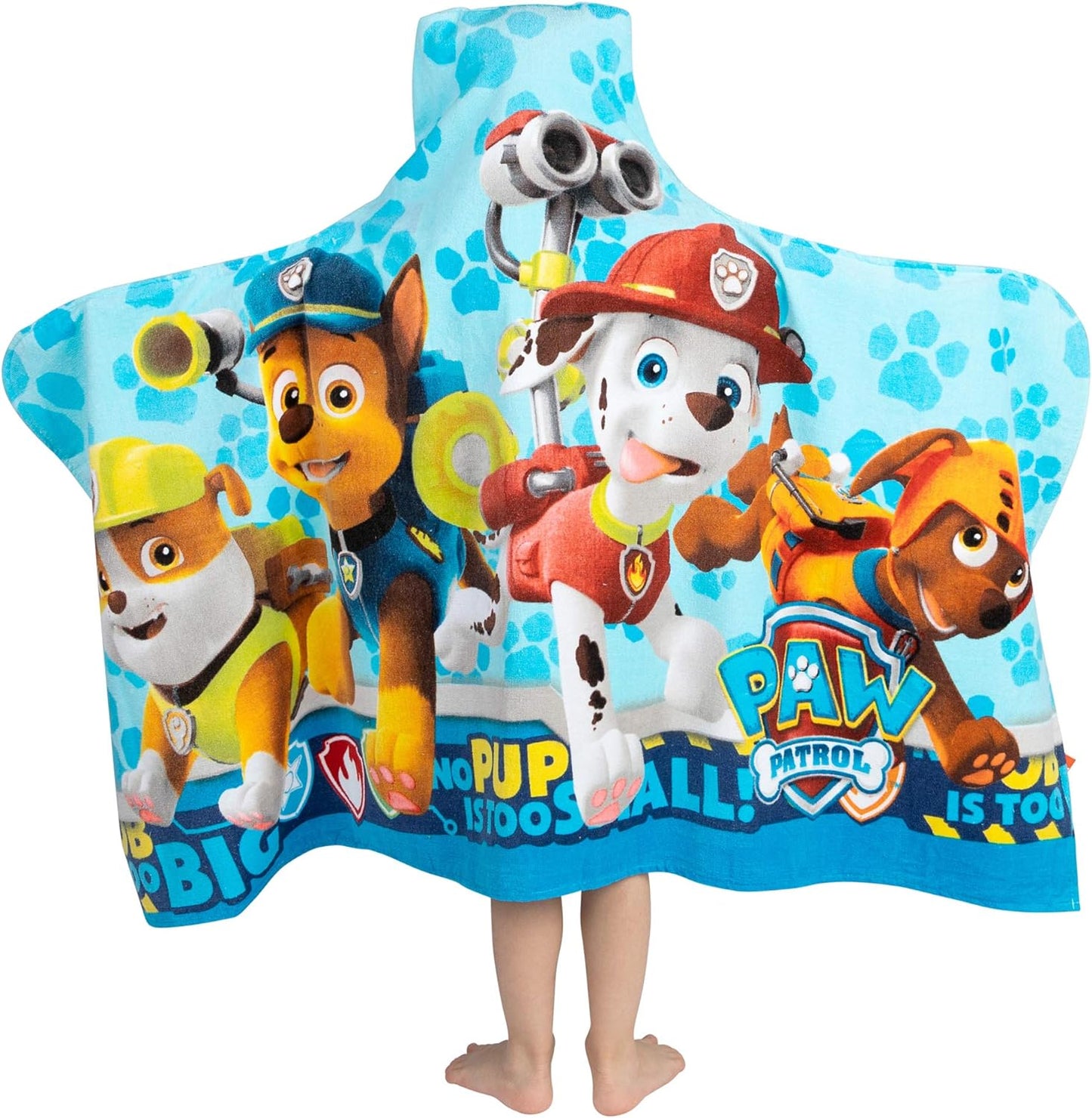 Paw Patrol Blue Bath/Pool/Beach Soft Cotton Terry Hooded Towel Wrap, 2