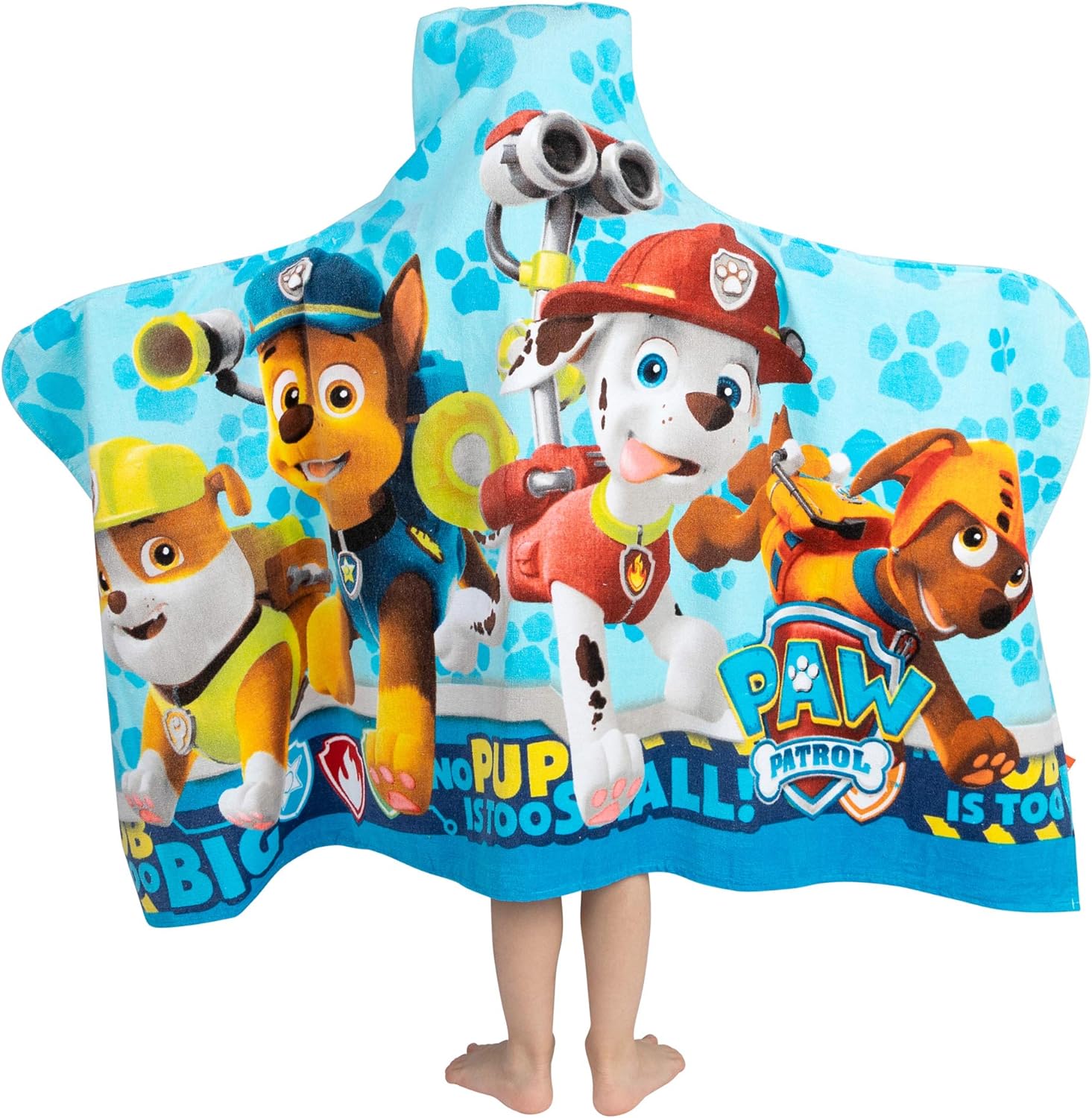 Paw Patrol Blue Bath/Pool/Beach Soft Cotton Terry Hooded Towel Wrap, 2