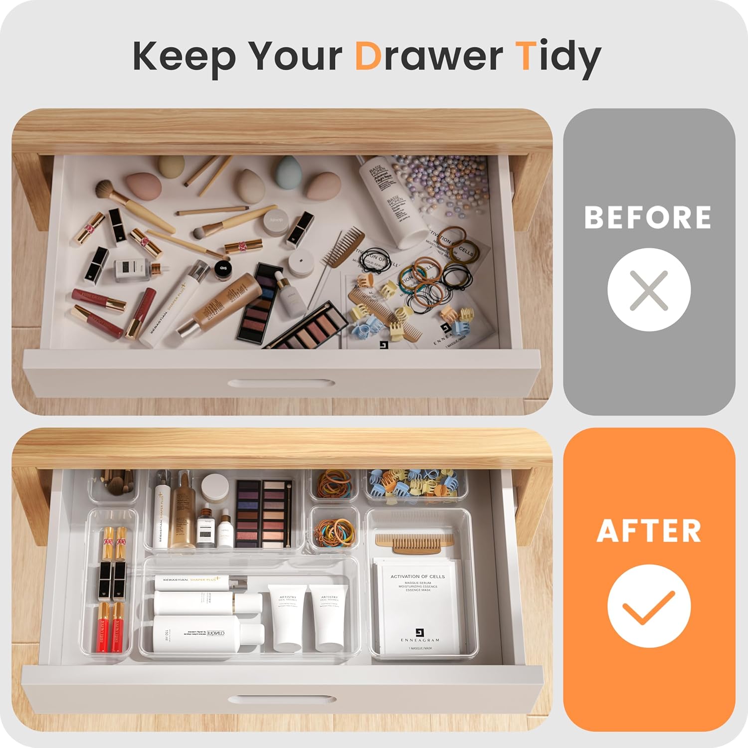 【Military Grade】A-LuGei Drawer Organizer, 【𝟱𝗦𝗶𝘇𝗲】 Makeup organize