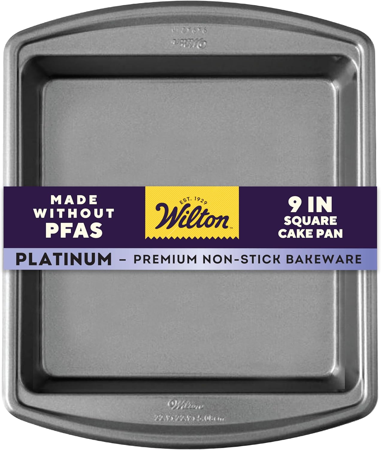 Wilton Platinum Non-Stick 9 x 9 Inch Square Brownie Cake Pan, Cold-Rol