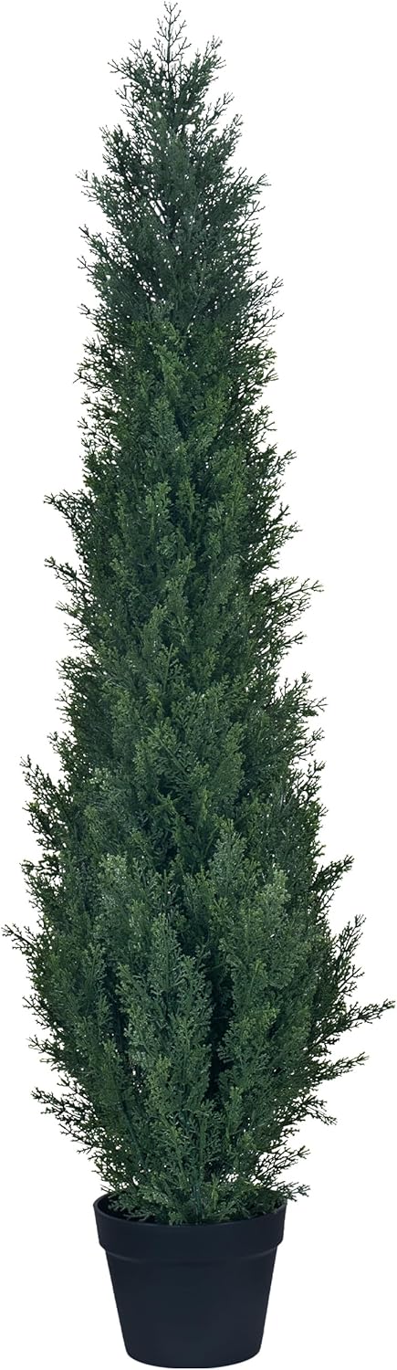 4ft Artificial Cedar Topiary Trees - Fake Boxwood Topiary Cypress Trees Potted Plants, Artificial Plants Shrubs for Home Indoor Outdoor Garden Porch Decor