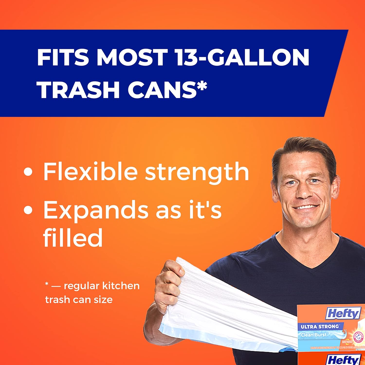 Hefty Ultra Strong Tall Kitchen Trash Bags, Citrus Twist Scent, 13 Gal