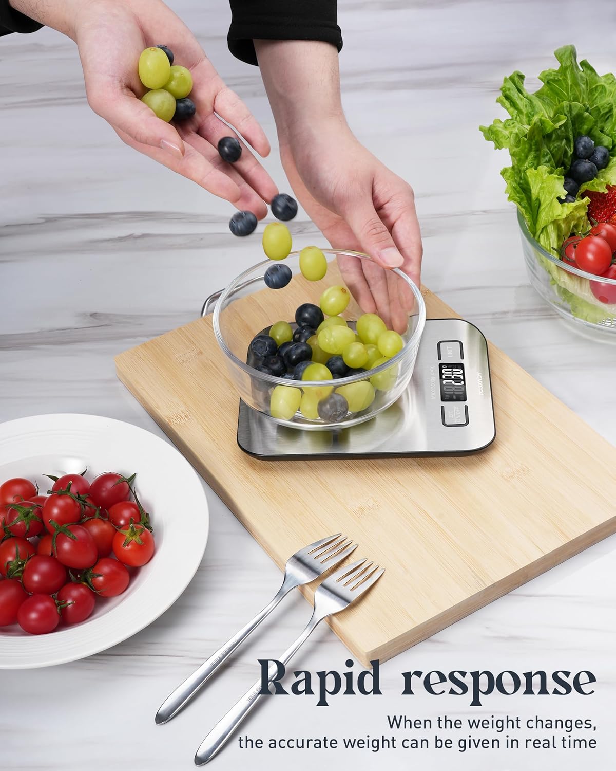 Food Scale, 11lb Digital Kitchen Scale with 6 Units LCD Display and Ta