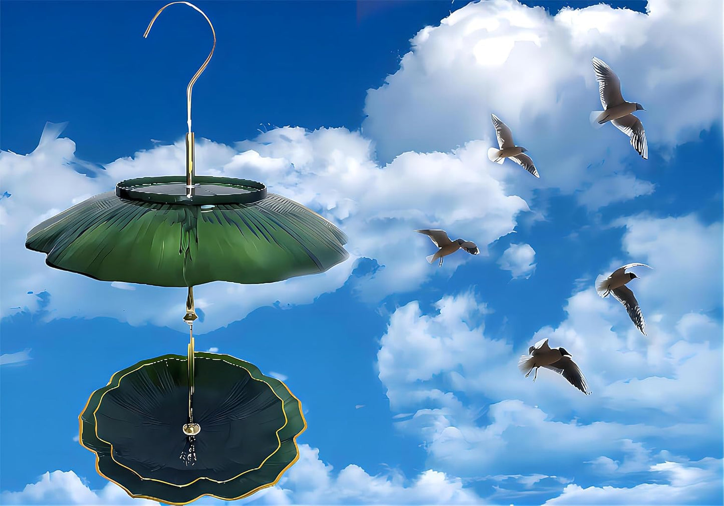 Hanging Feeding Birds Wild Bird for Attracting Suitable for Outdoor Platform (Green)