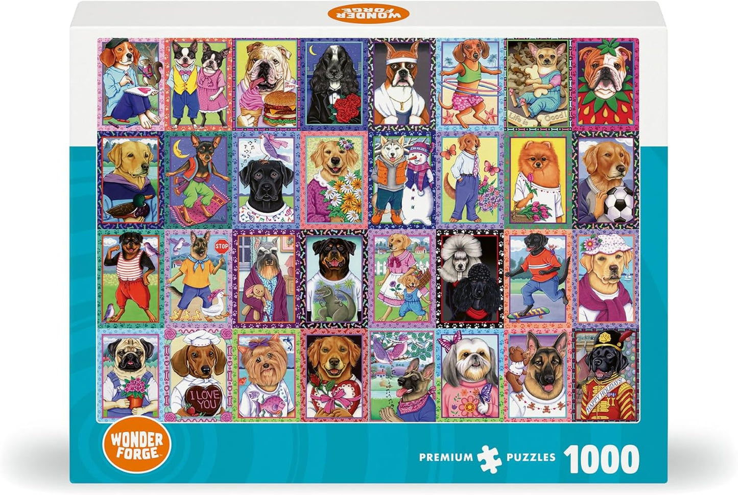 Wonder Forge Dandy Dogs 1000 Piece Jigsaw Puzzle for Adults | Unique, 