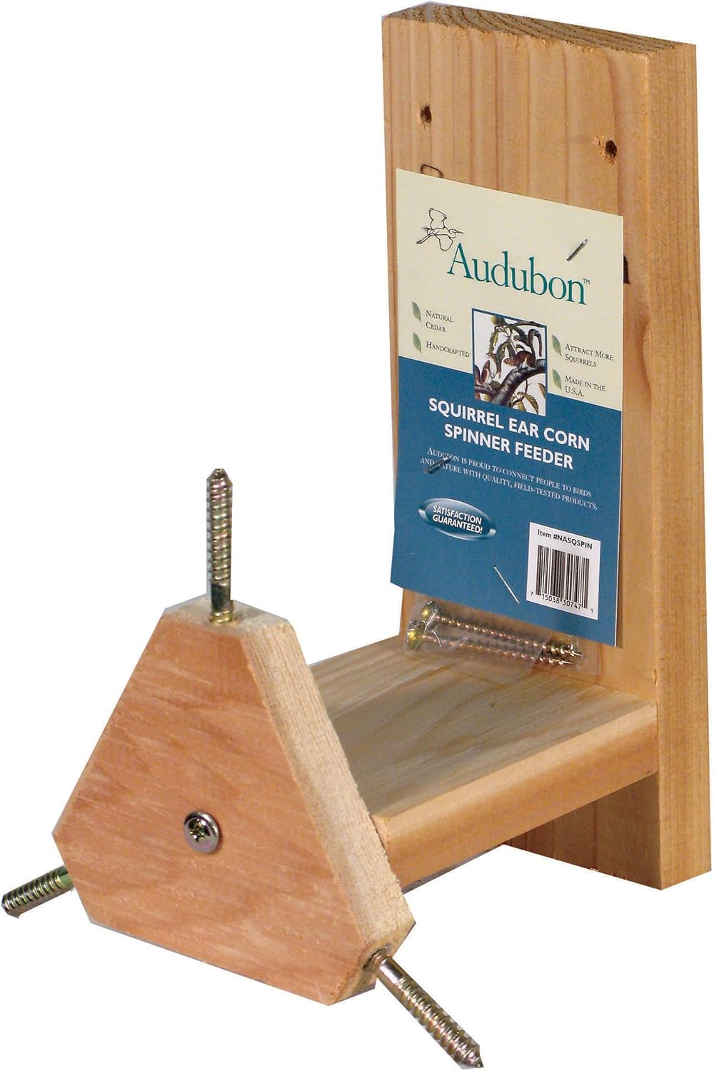 Woodlink NASQSPIN Audubon Squirrel 3 Ears Corn Holder,Beige