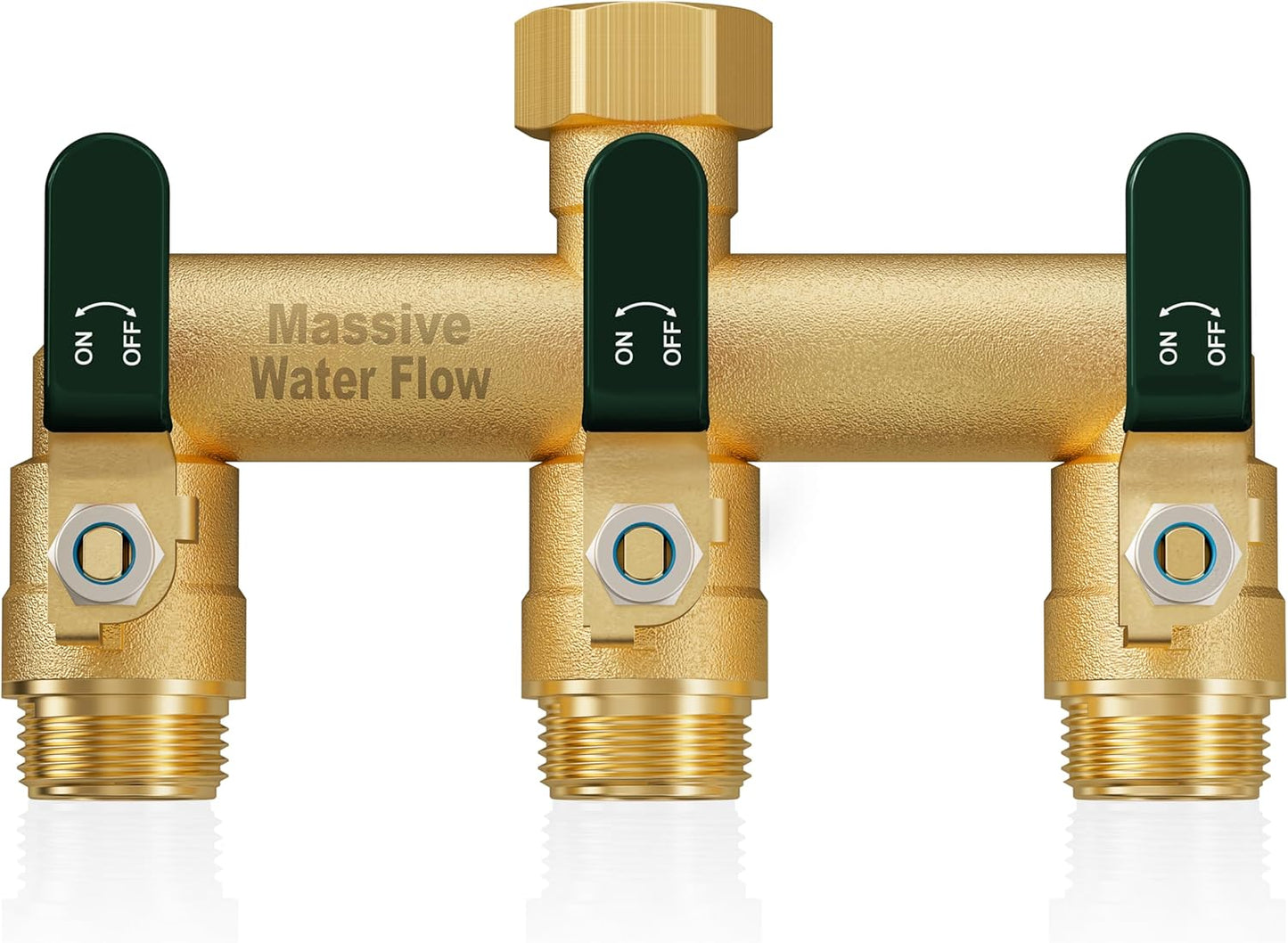 3 Way Hose Splitter, Heavy Duty Full Flow Garden Water Hose Bib Spigot
